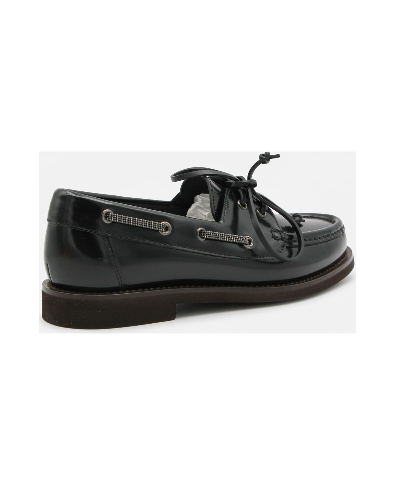 Brunello Cucinelli Black Leather Loafers - Black