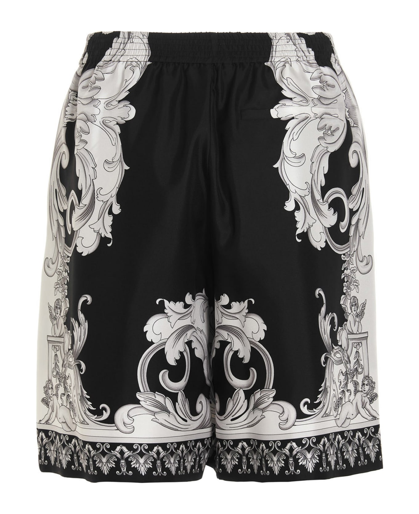 Versace 'silver Baroque  Bermuda Shorts - White/Black