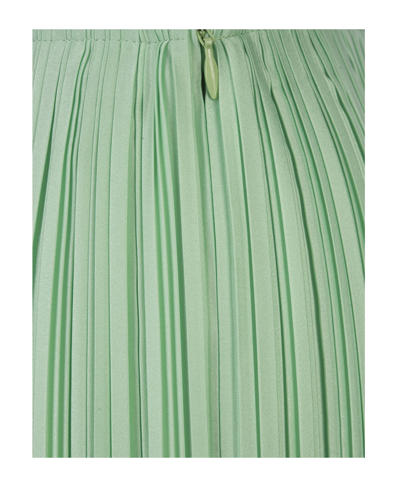 Lanvin Green Satin Asymmetrical Midi Skirt - Green