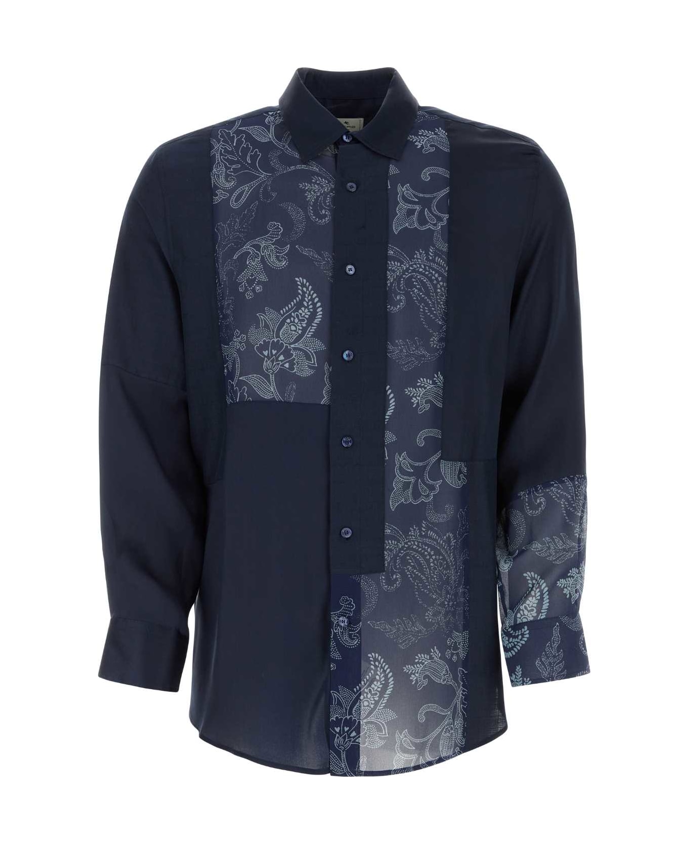 Etro Navy Blue Silk Shirt - 200 シャツ