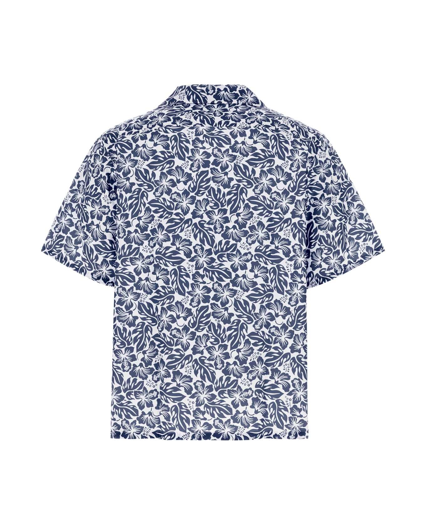 Prada Printed Poplin Shirt - BLEU