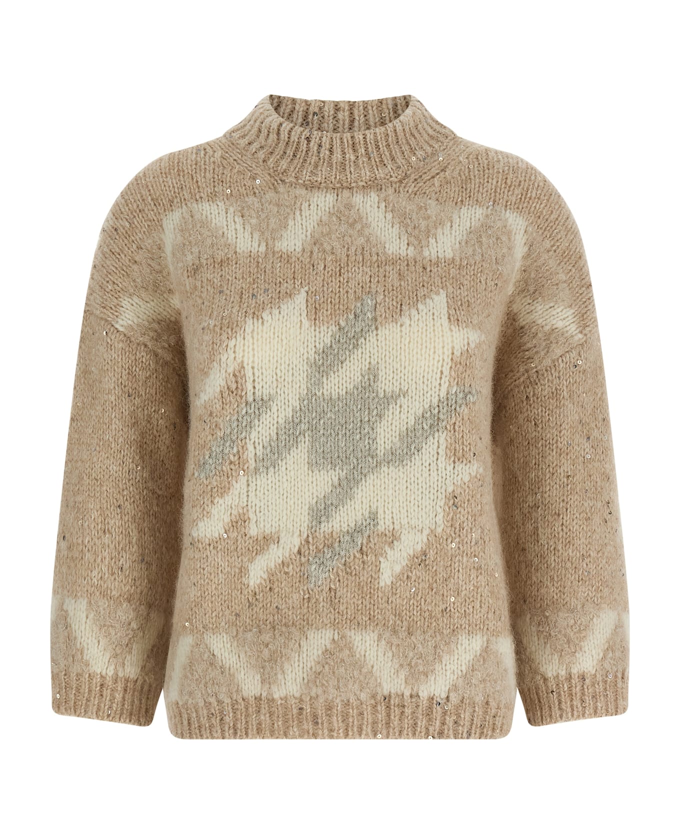 Peserico 
punto Luce
 Embroidery Sweater - Beige