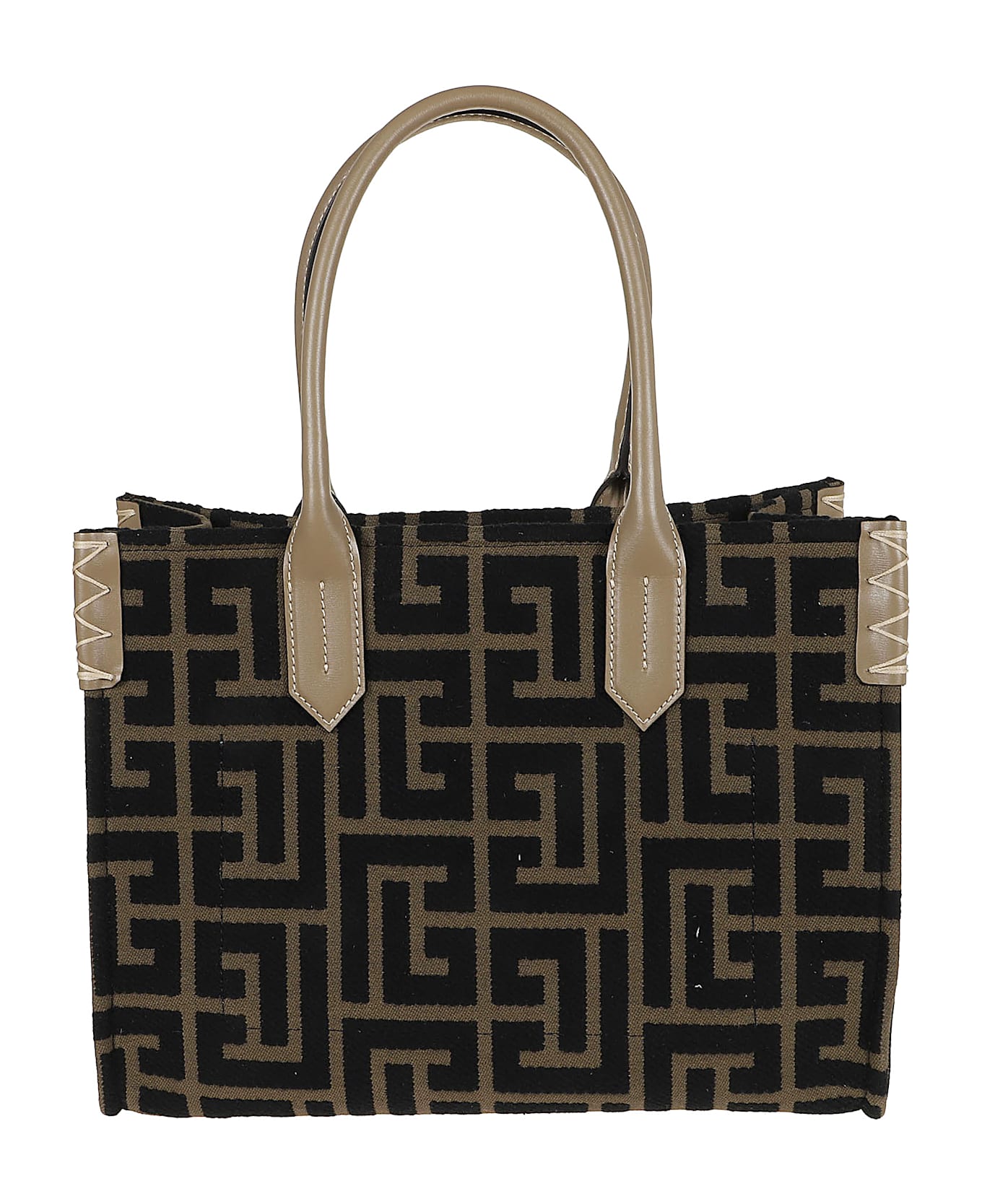 Balmain B-army Shopper 36-monogram Jacquard - Ubk Kaki Noir