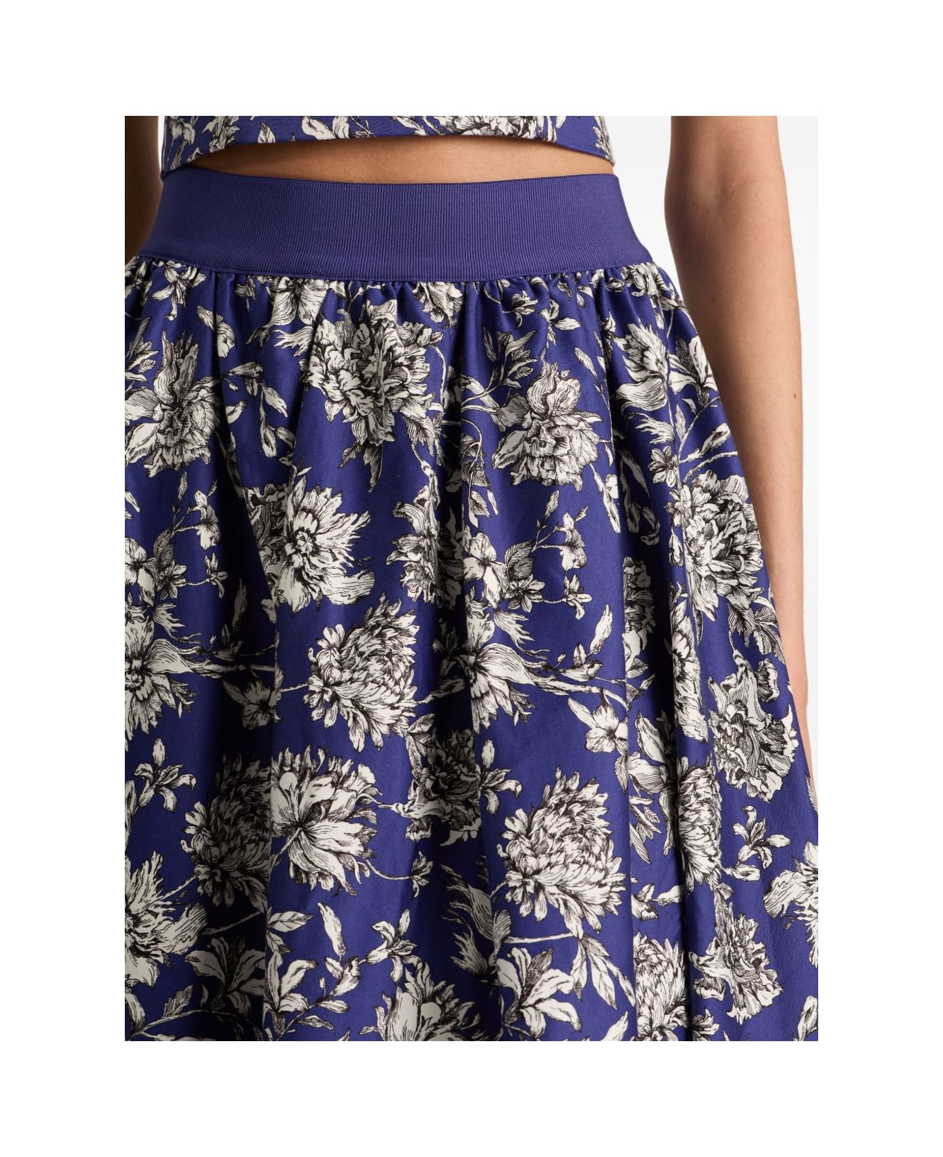 Alice + Olivia Nilda Cotton Maxi Skirt - Blue