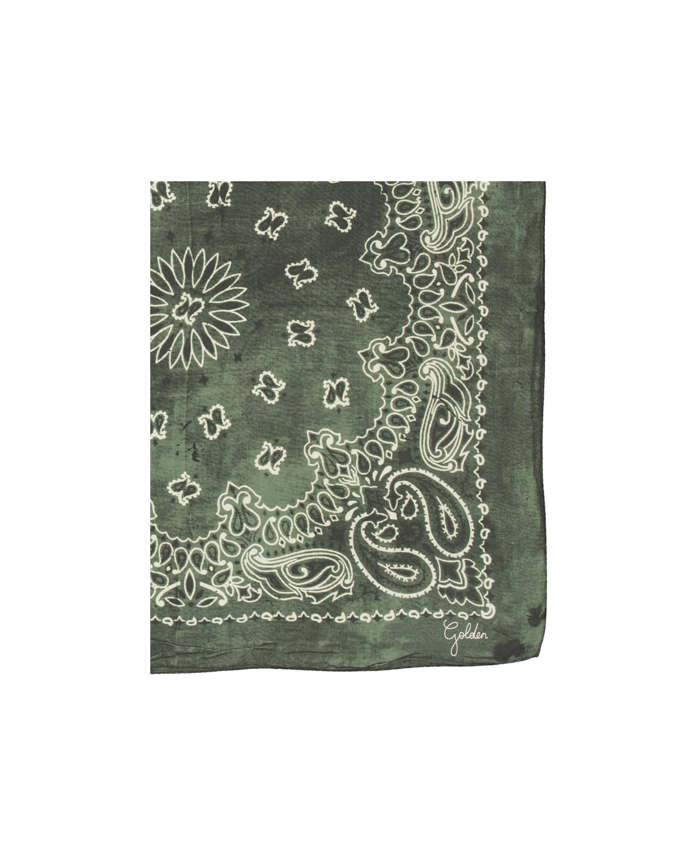 Golden Goose Scarf With Paisley Pattern - GREEN