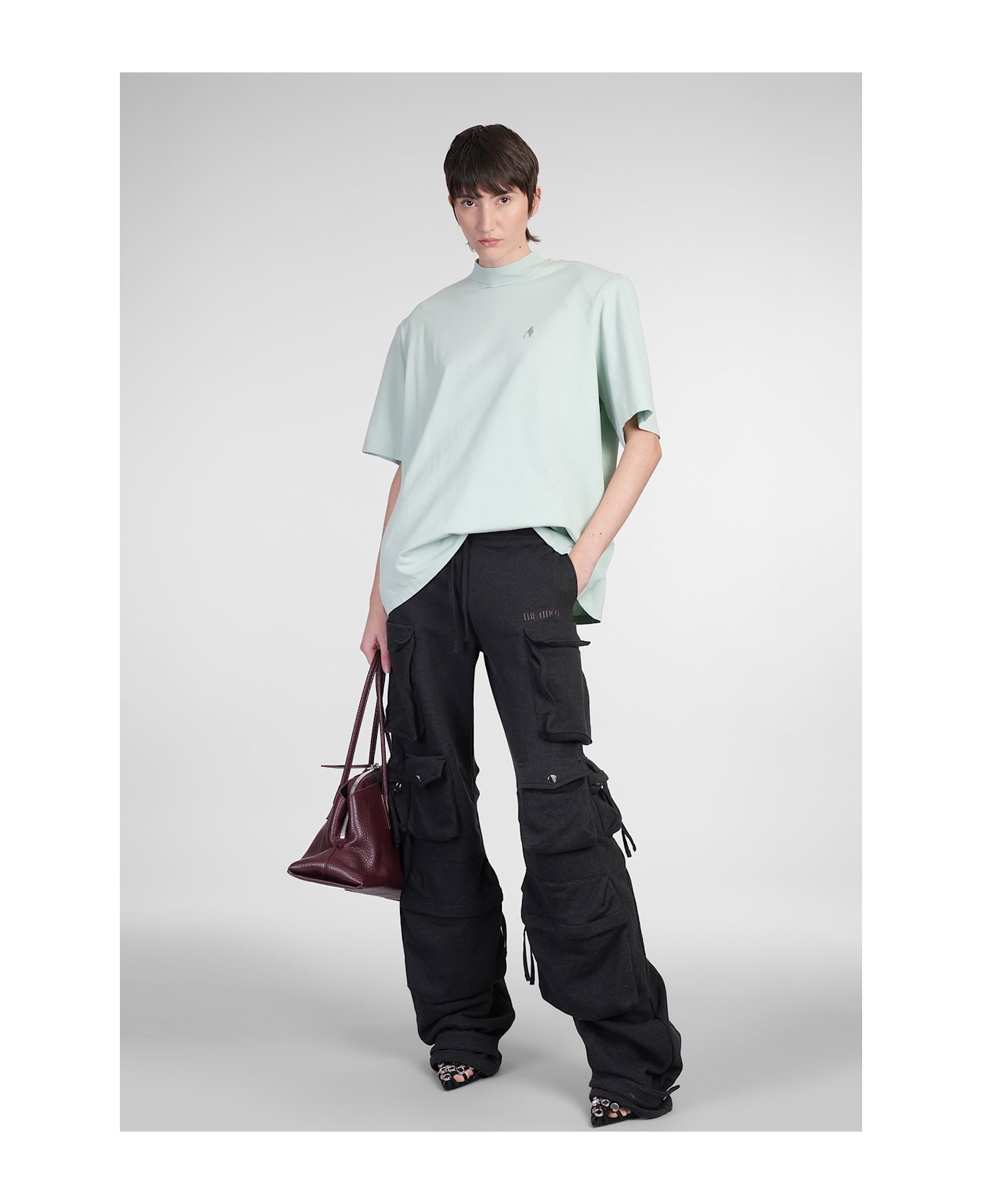 The Attico Pants In Black Cotton - black