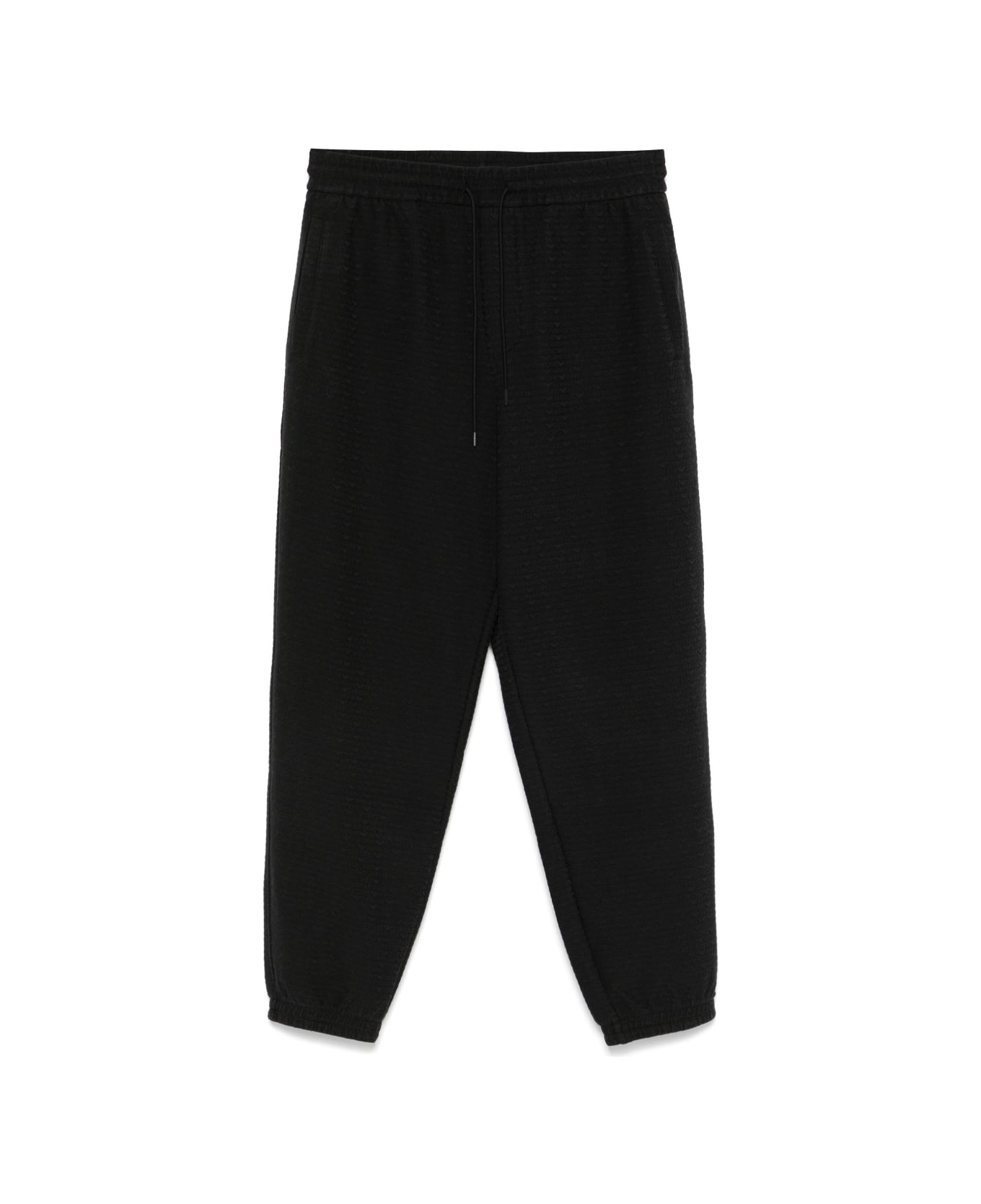 Emporio Armani Allover Logo Sweatpants - Black