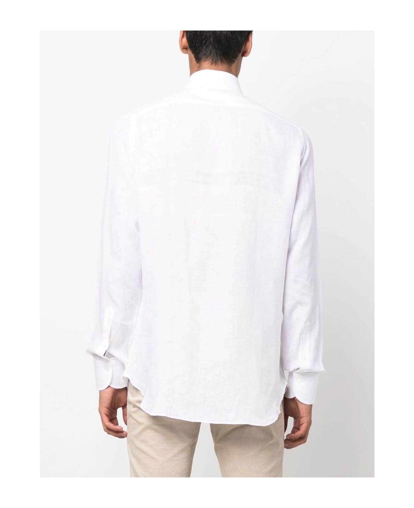 Finamore White Linen Shirt - White