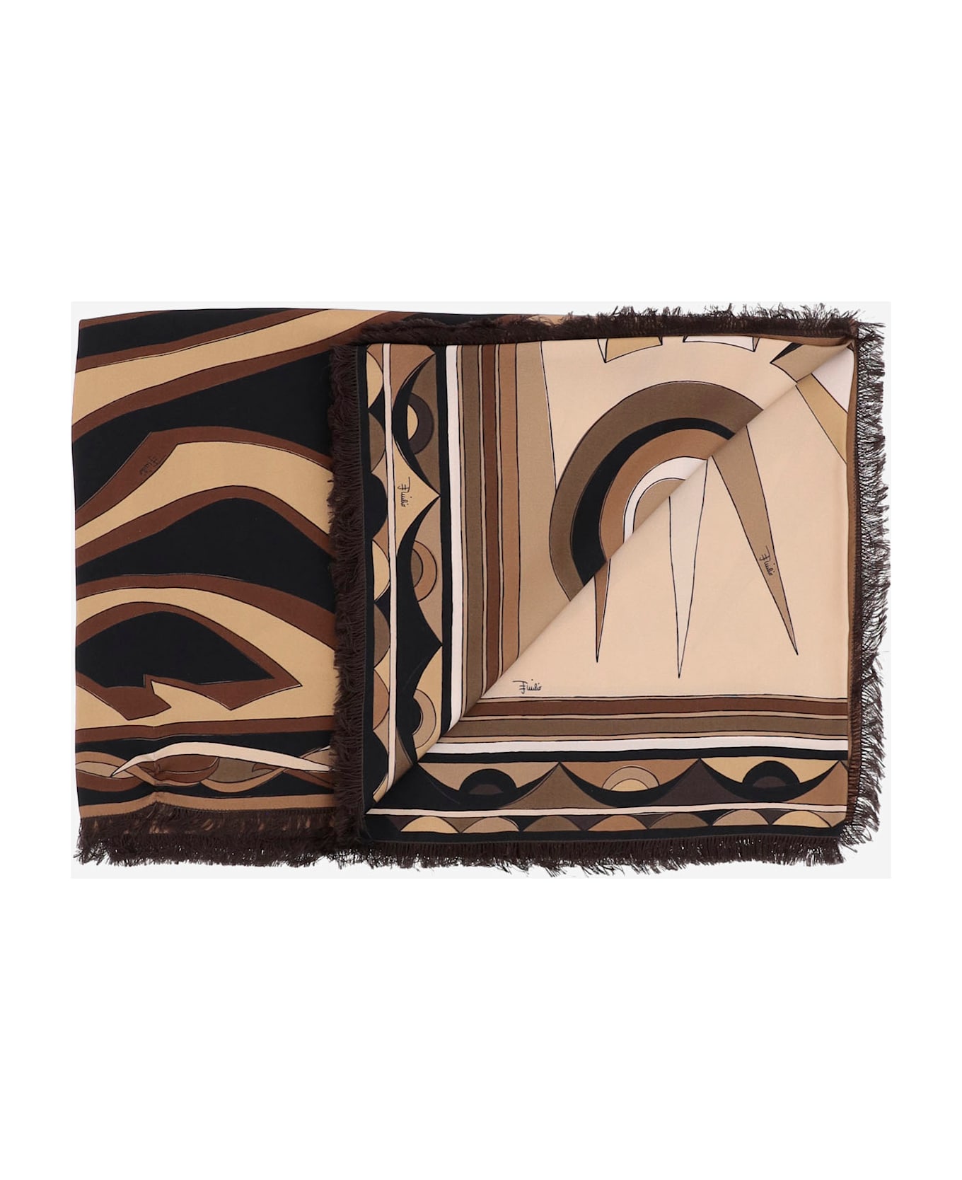Pucci Printed Silk Scarf - Red