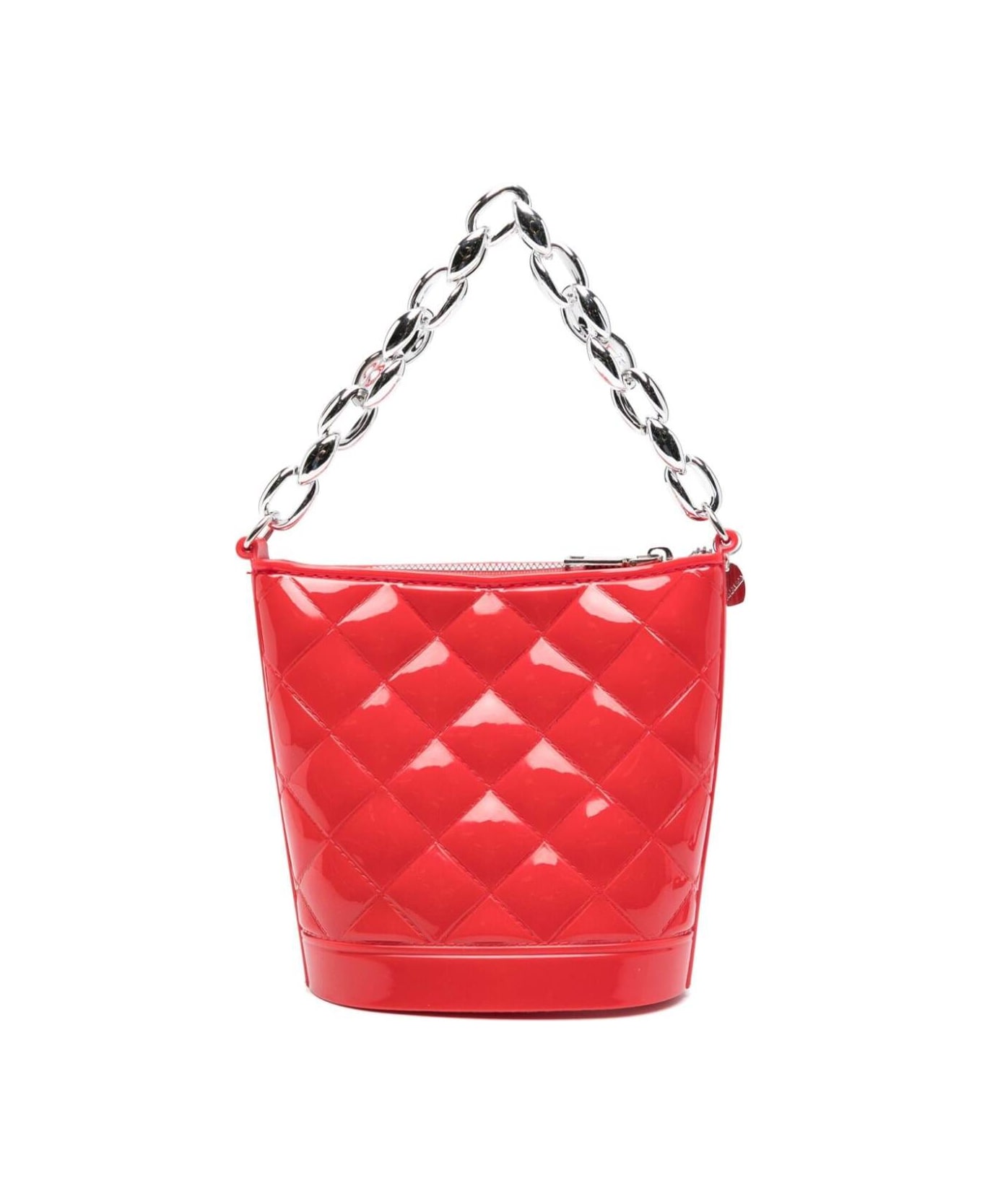 Monnalisa Red Matelassé Bucket Bag In Pvc Girl - Red アクセサリー＆ギフト