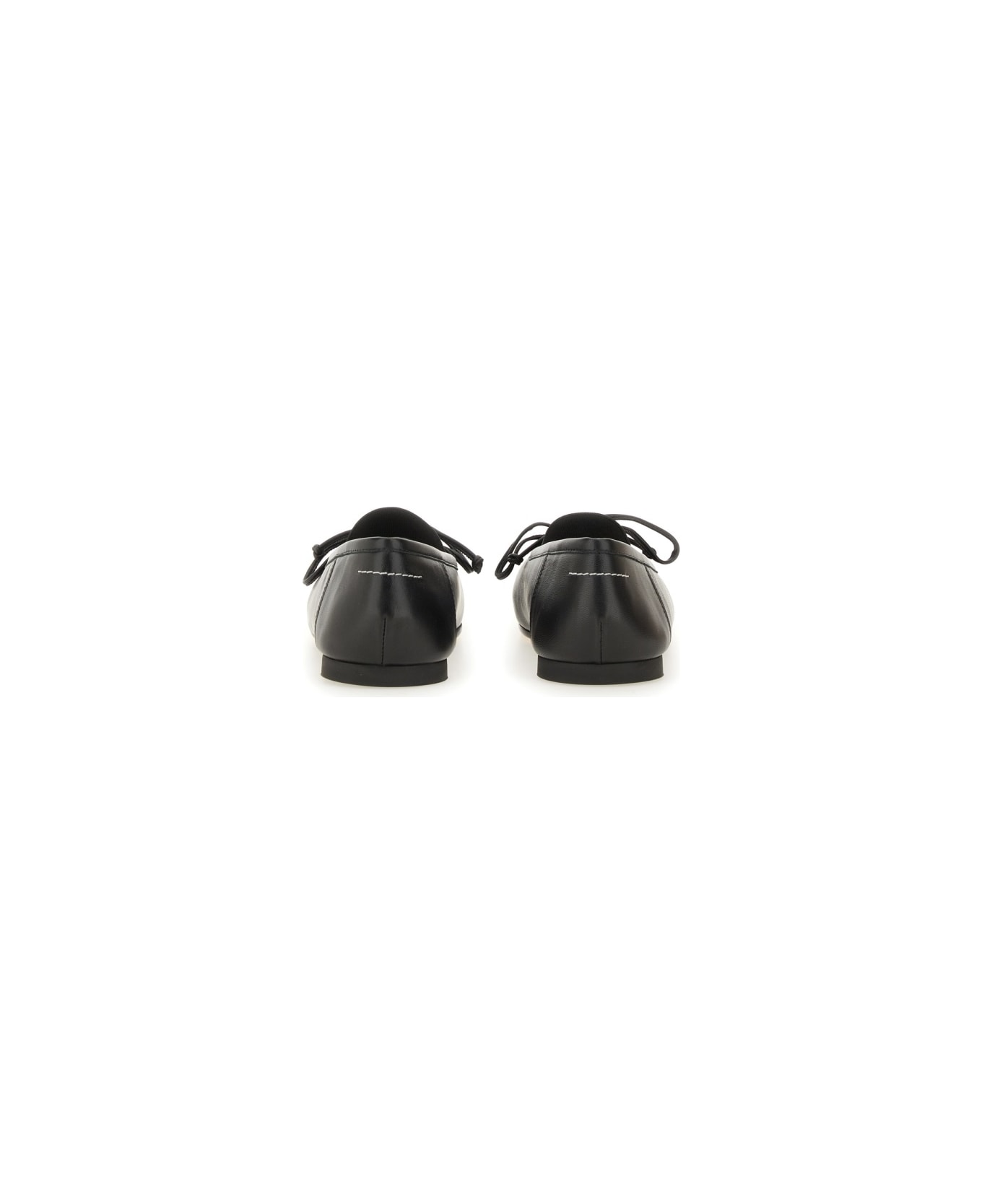 MM6 Maison Margiela Leather Ballerina - BLACK