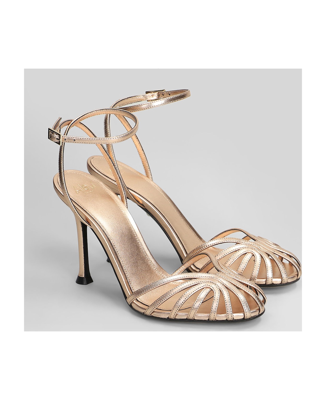 Alevì Ally 95 Sandals In Bronze Leather - bronze