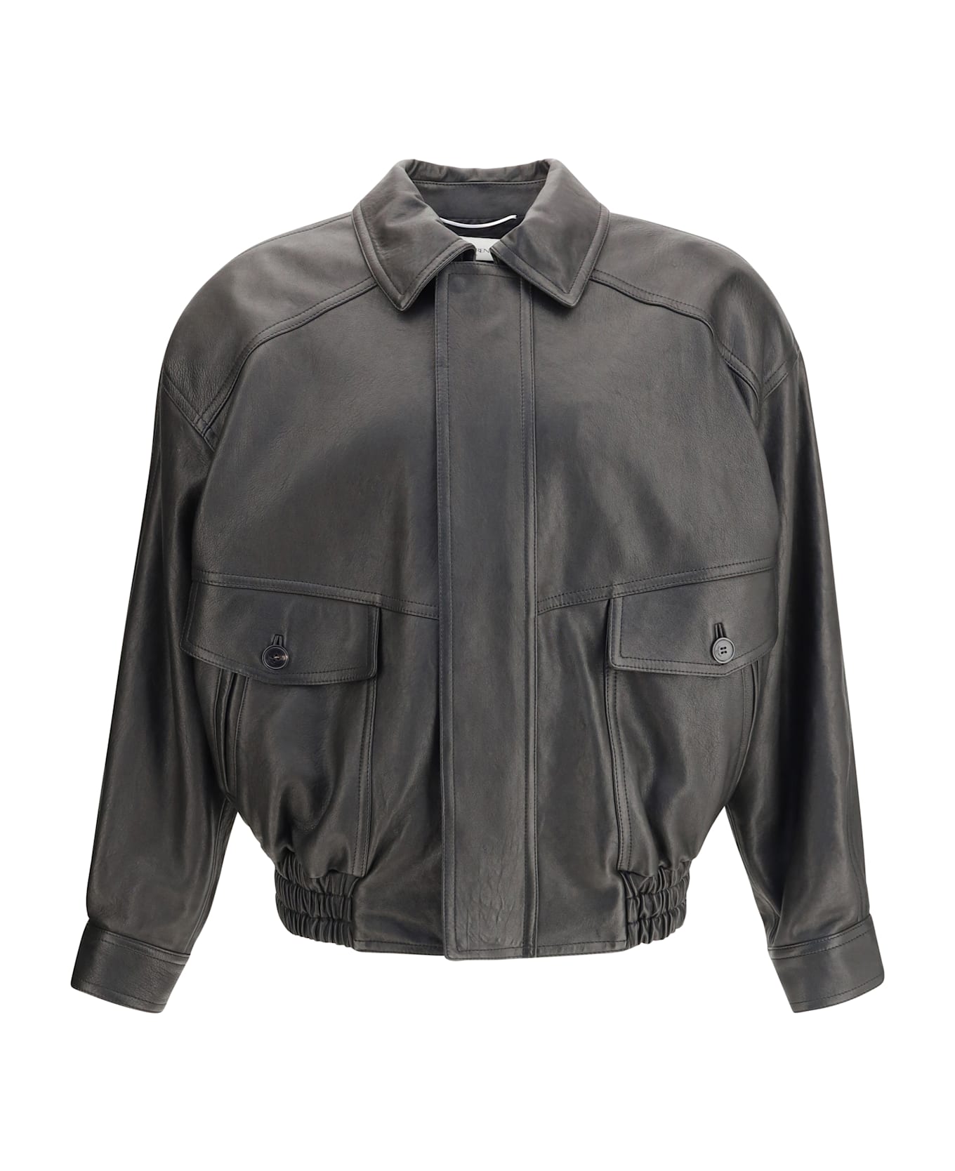 Saint Laurent Balloon Leather Jacket - Black