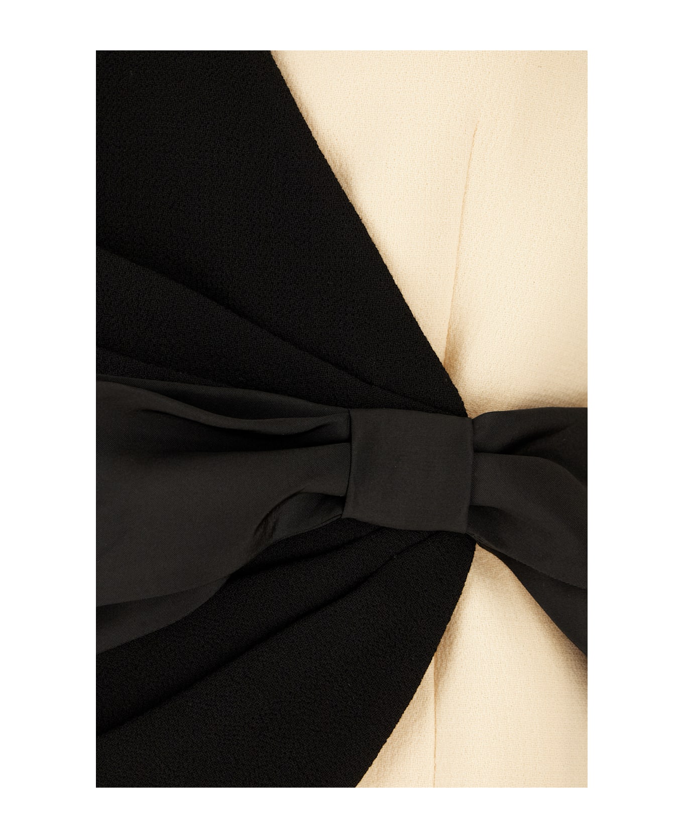 Valentino Two-tone Wool Blazer - BLACK