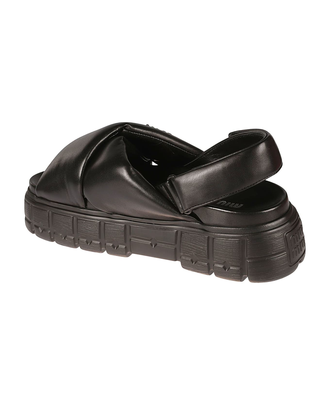 Miu Miu Cross-strap Slingback Sandals - Black