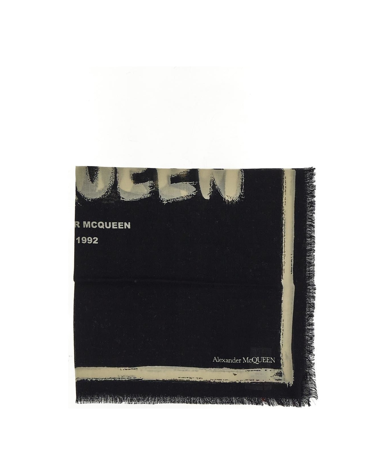Alexander McQueen Printed Scarf - Black