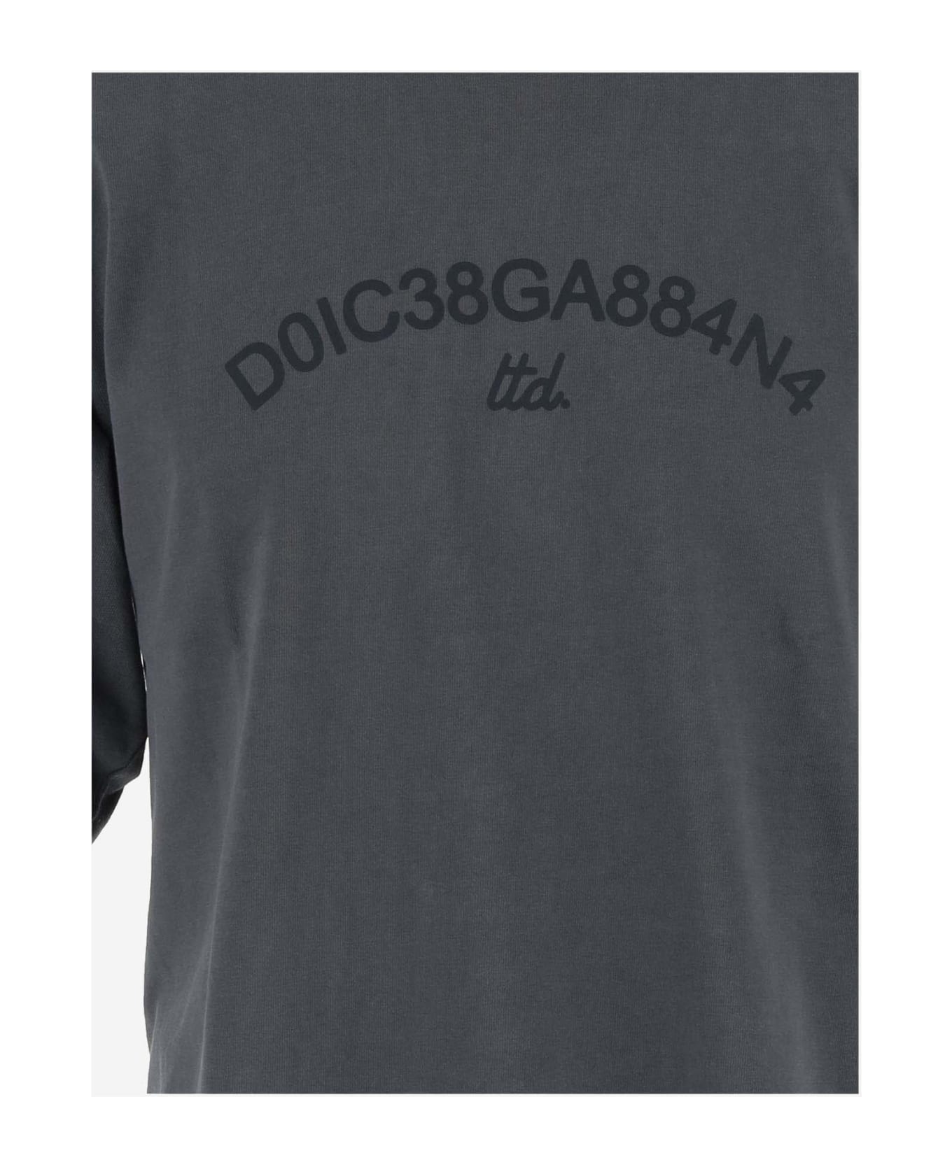 Dolce & Gabbana Cotton T-shirt With Logo - Grey