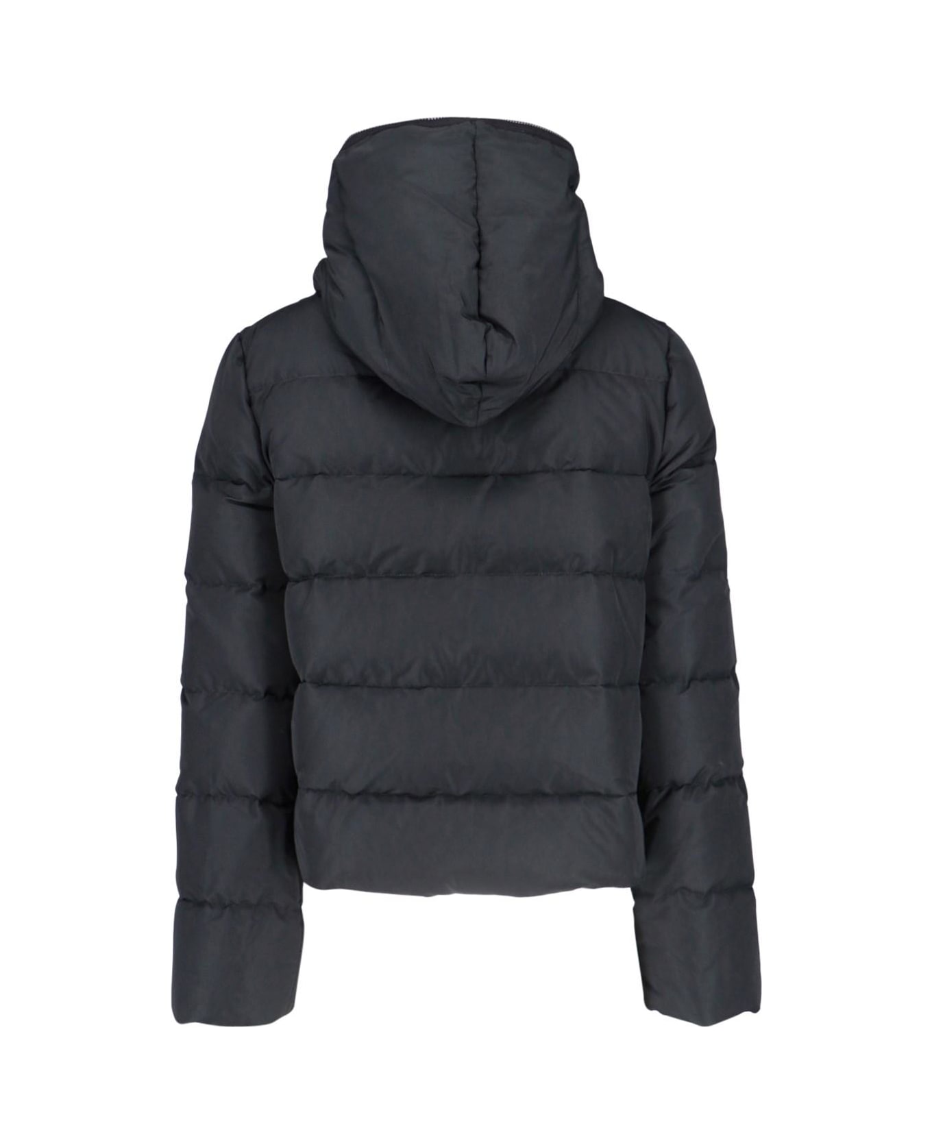 Rick Owens Cropped Hooded Down Jacket - Black