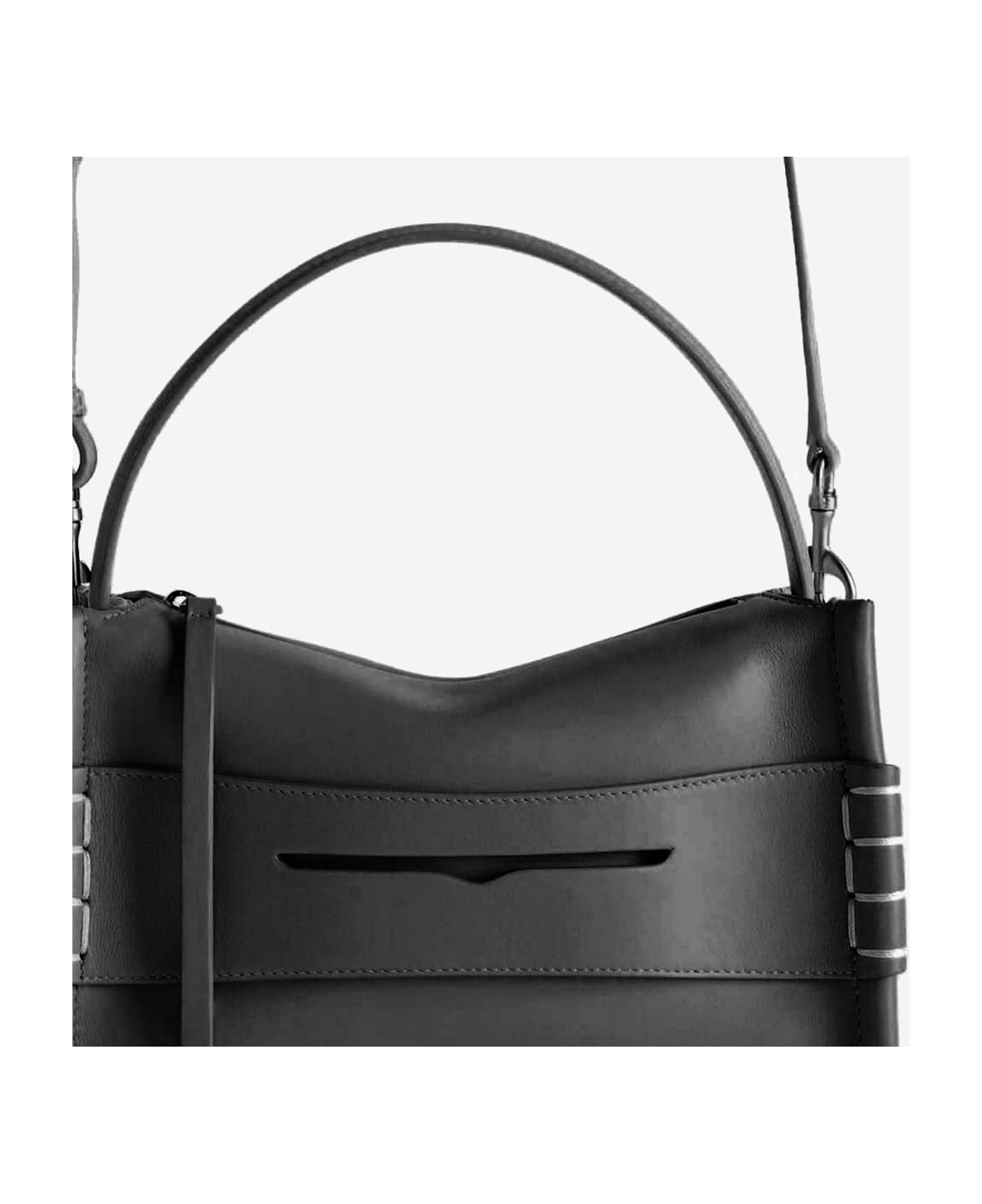 J.W. Anderson Leather Loafer Bag With Logo - Black