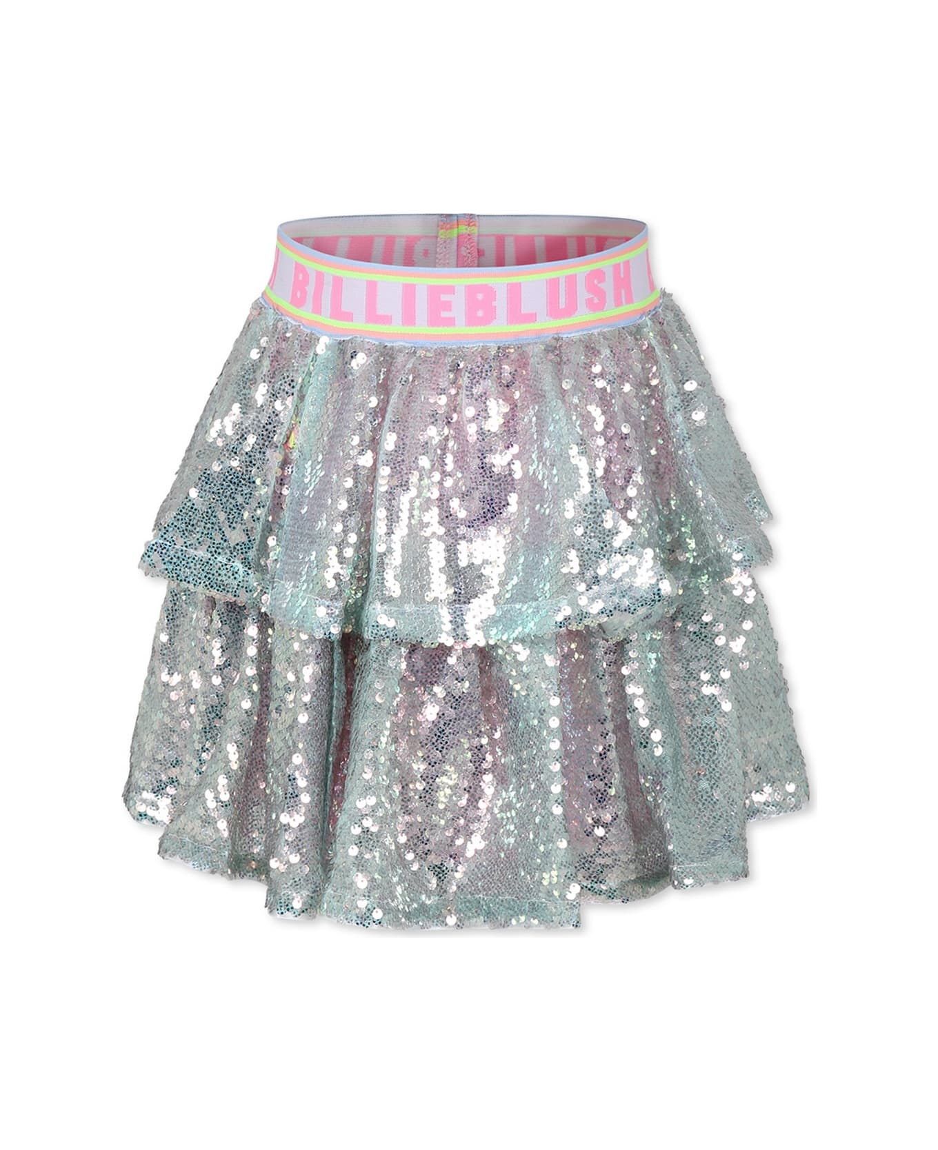 Billieblush Silver Skirt For Girl With Logo - Silver