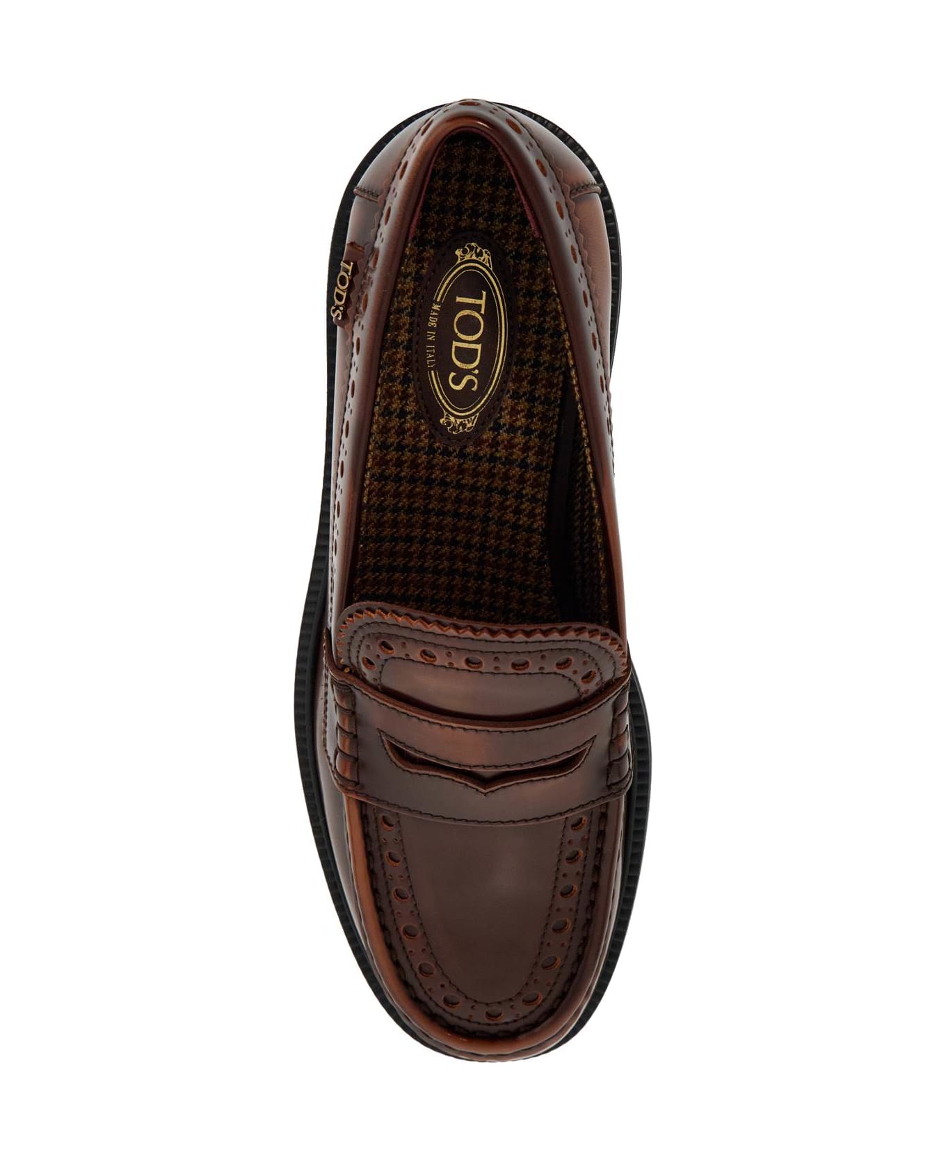 Tod's Leather Brogue Loafers - CUOIO SCURO (Brown)