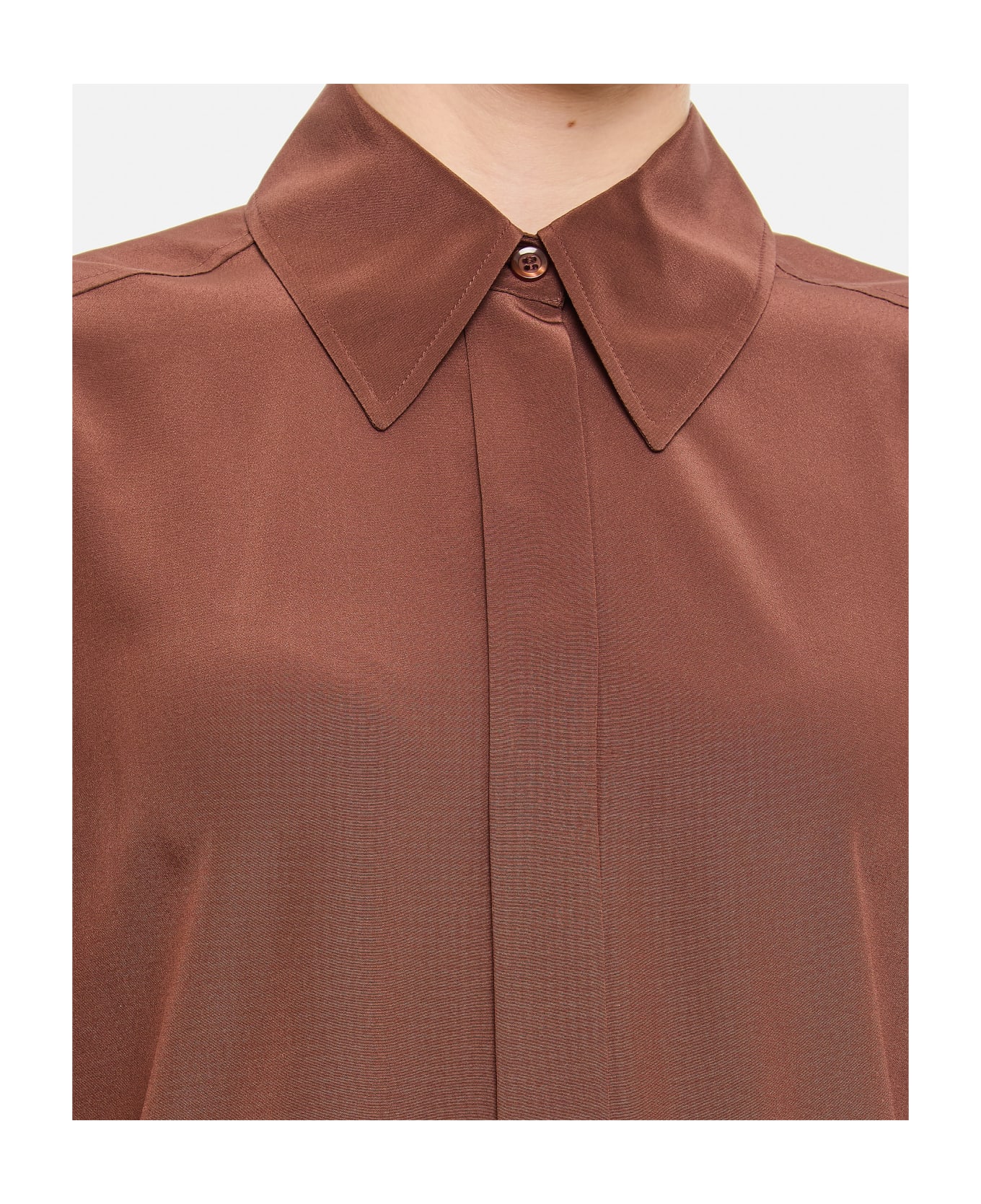 SportMax Leila Long Sleeve Shirt - Brown ブラウス
