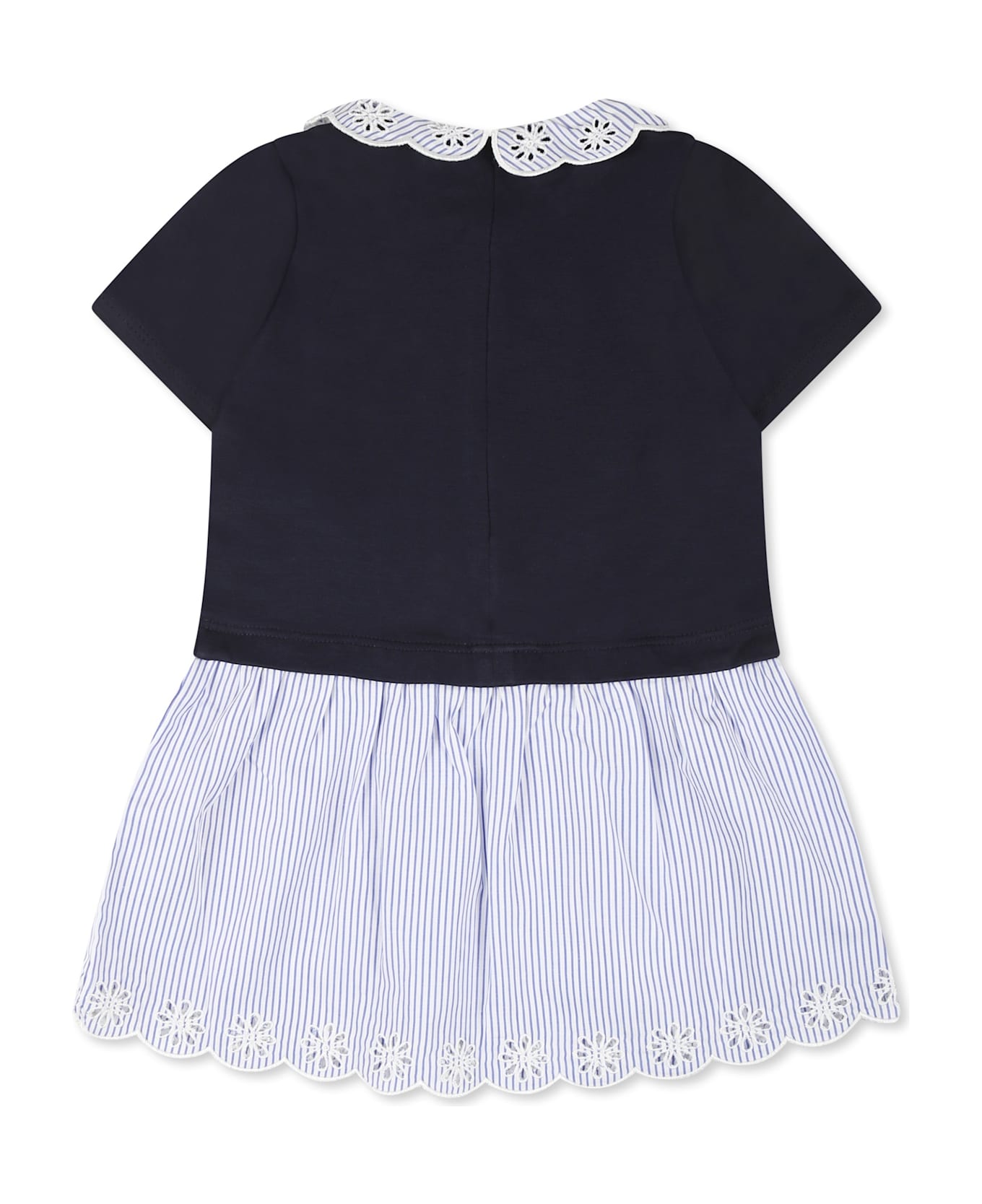 Chloé Blue Dress For Baby Girl With Logo - Blue
