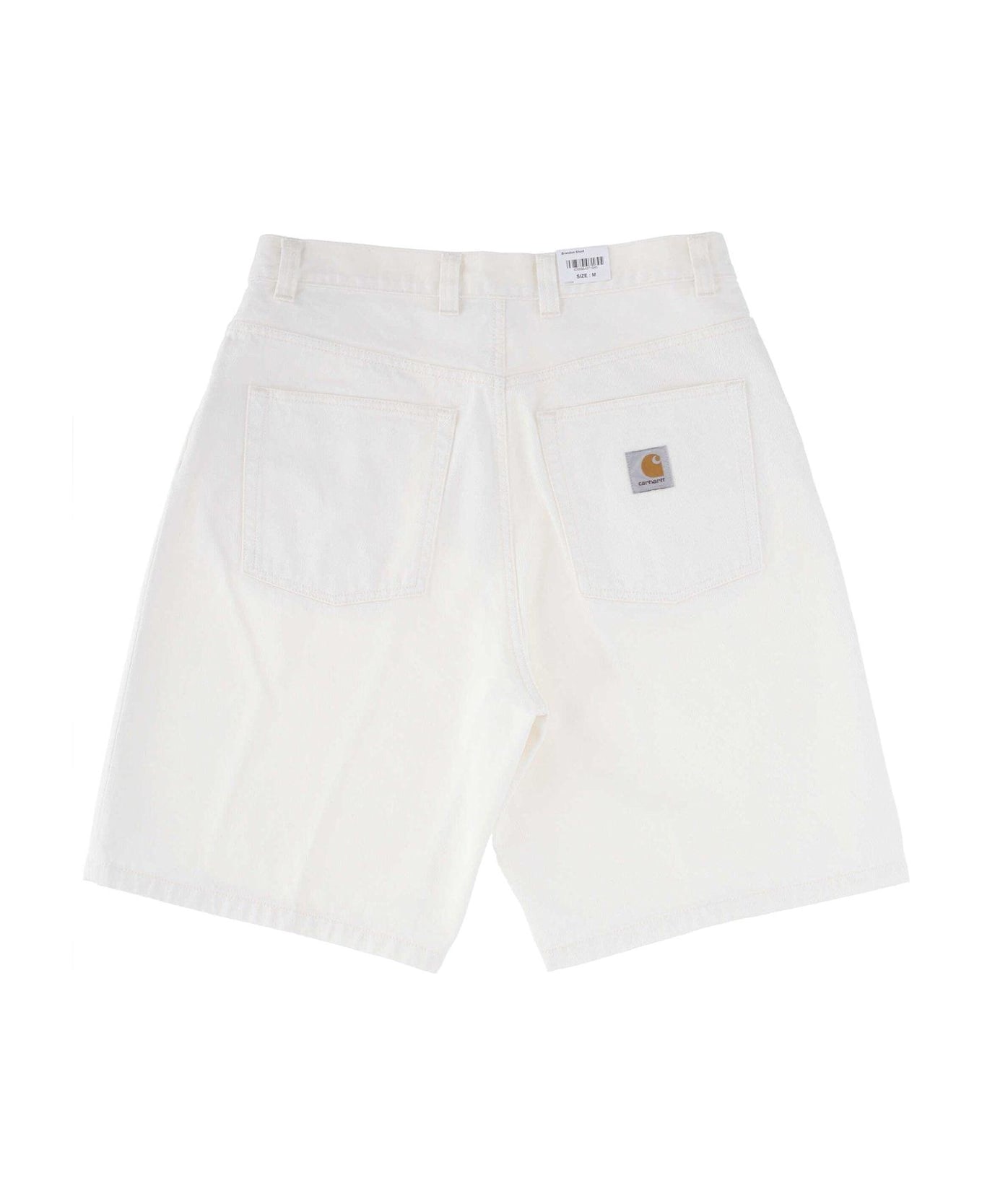 Carhartt Logo-patch Knee-length Denim Shorts - White