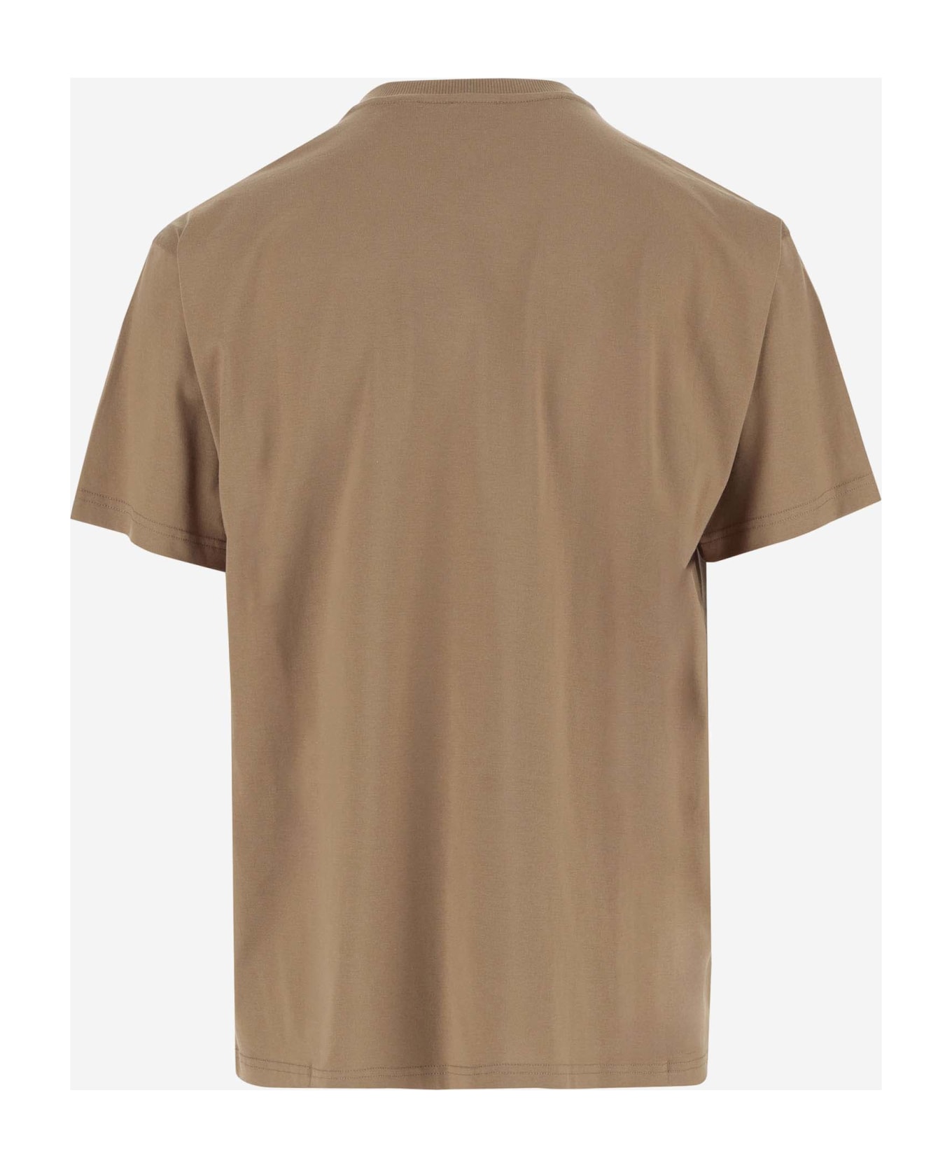 Burberry Cotton T-shirt With Logo - Beige