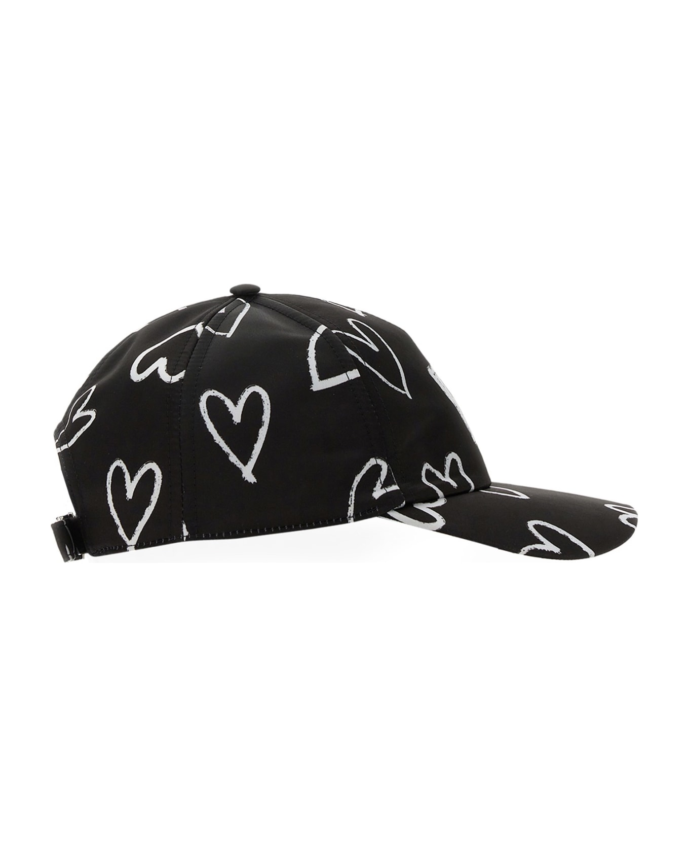 Dolce & Gabbana Baseball Hat With Hearts - NERO