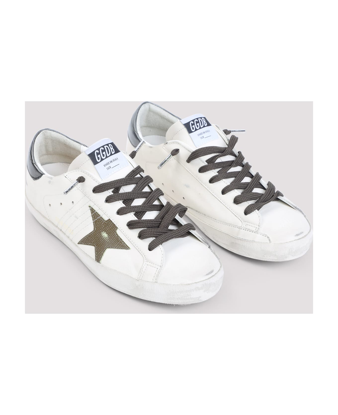 Golden Goose Super Star Sneakers - Optic White Green Antarcite
