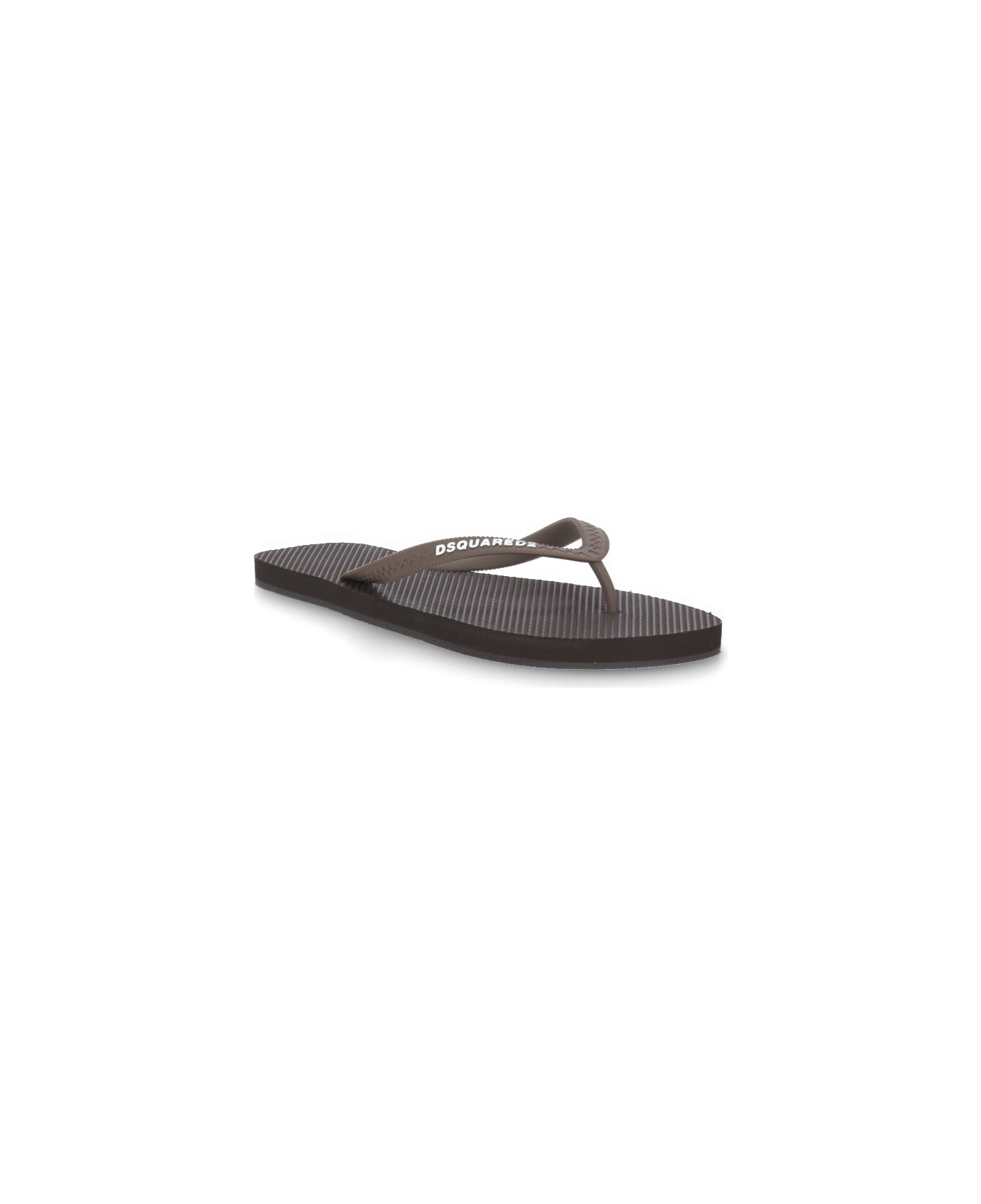 Dsquared2 Rubber Thong Sandal - BROWN