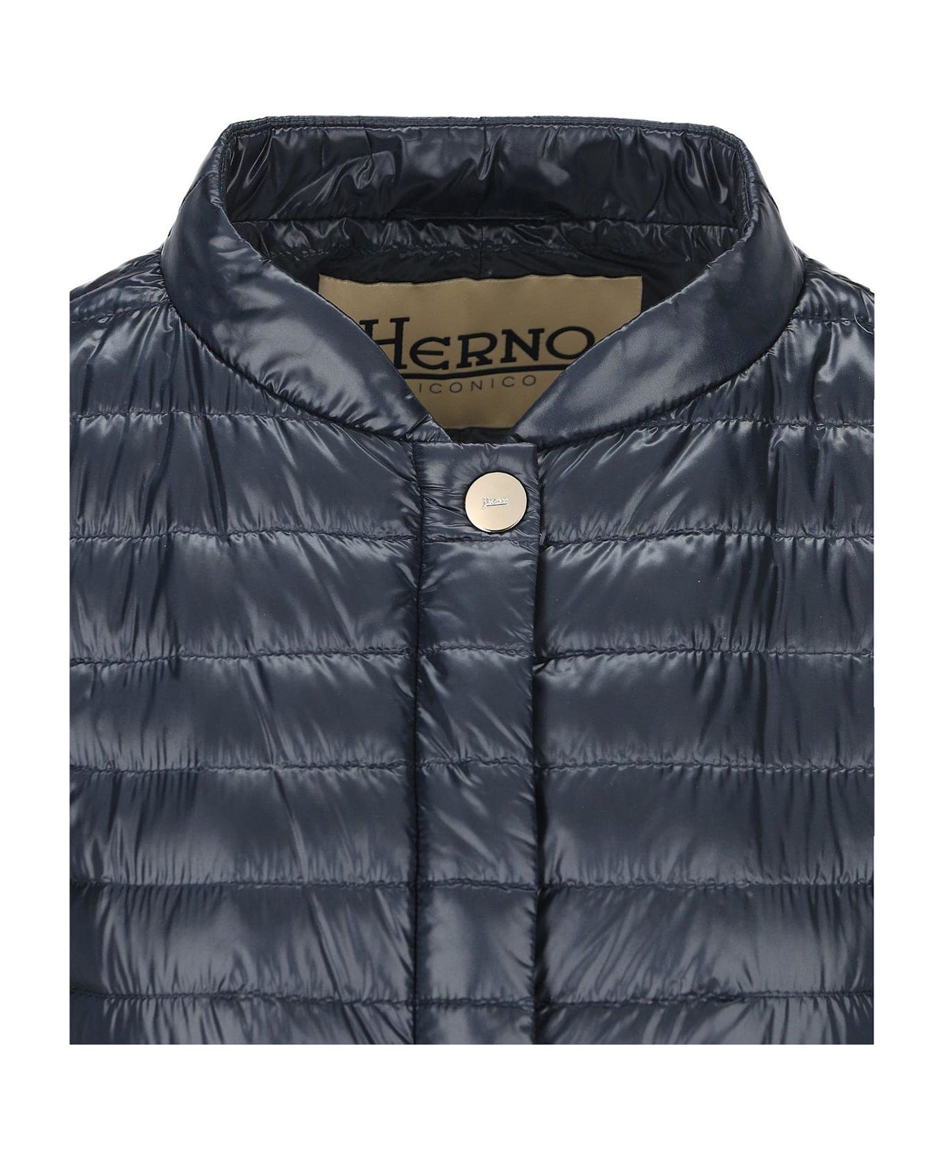 Herno Round Collar Down Jacket - BLUE