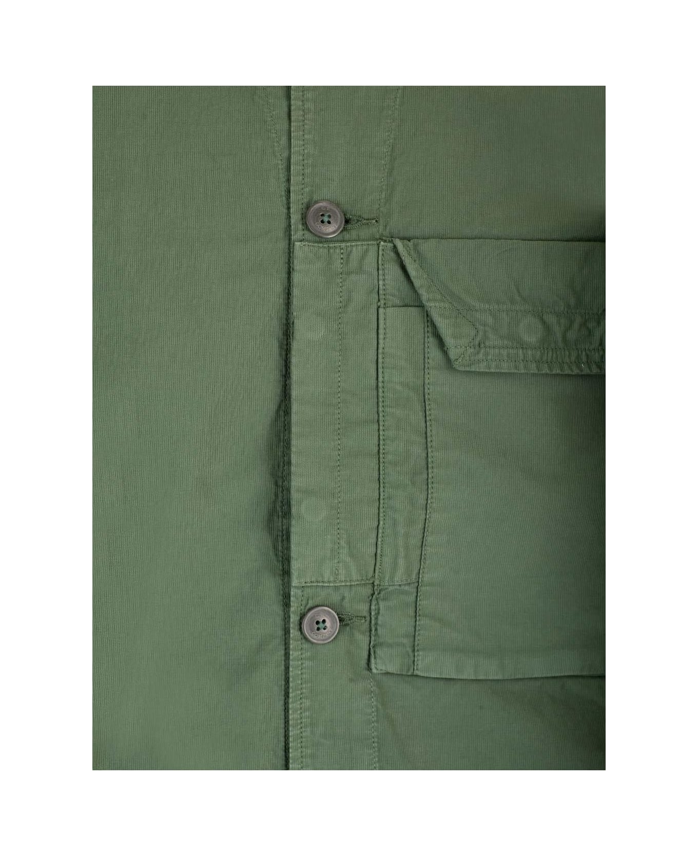 C.P. Company Ottoman Collared Shirt - GREEN