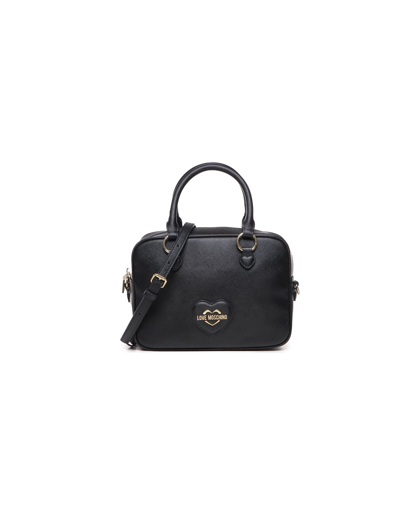 Love Moschino Tote Bag With Logo Plaque - Black トートバッグ