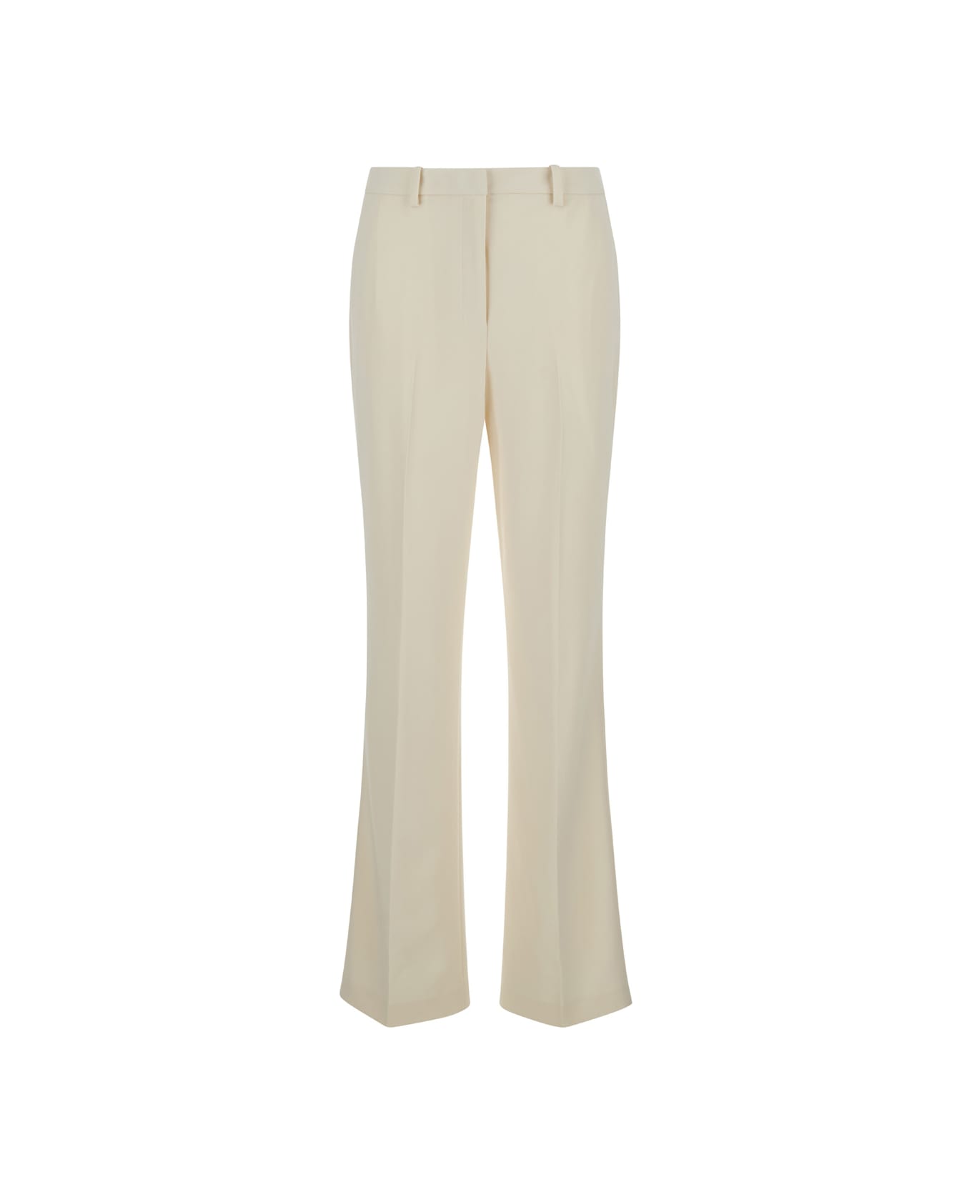 Theory Ivory White Sartorial Pants With Stretch Pleat In Technical Fabric Woman - White