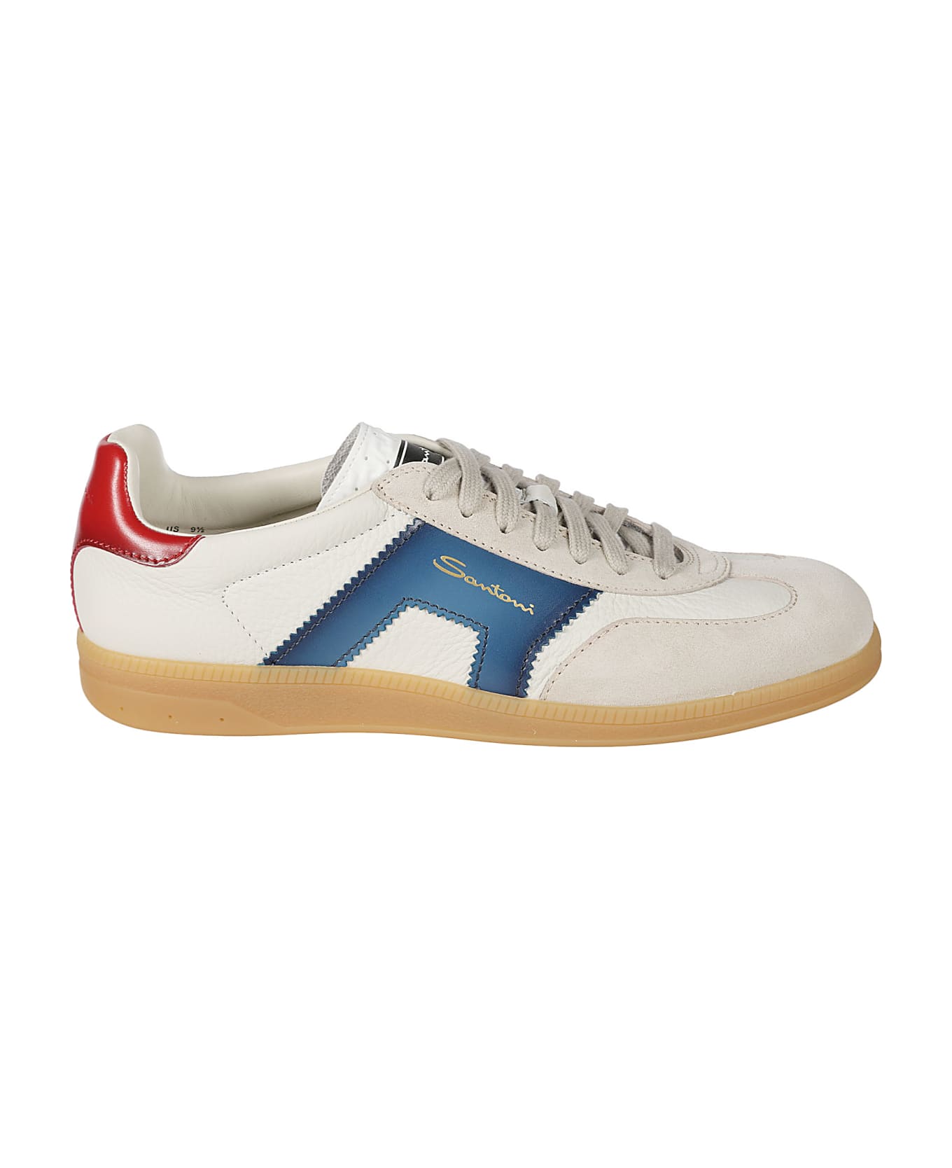 Santoni Olympic Low Top Sneakers - White/blu/rosso