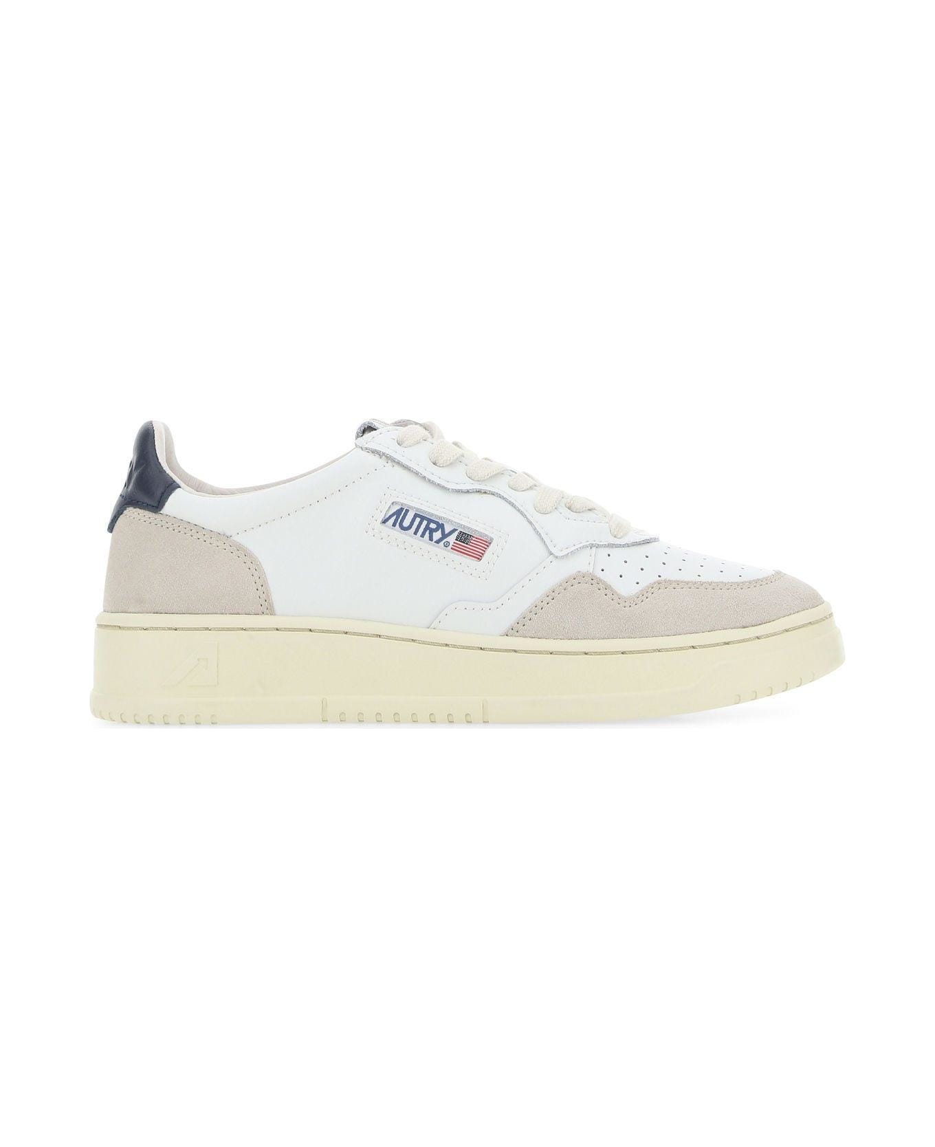 Autry Two-tone Leather And Suede Medalist Sneakers - WHITE