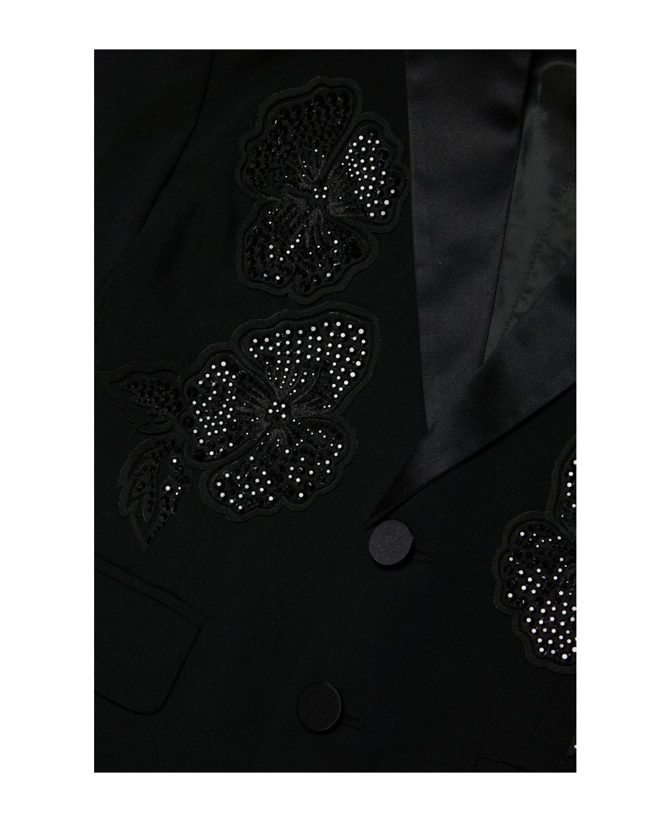 Dsquared2 Floral-embroidered Embellished Blazer - black