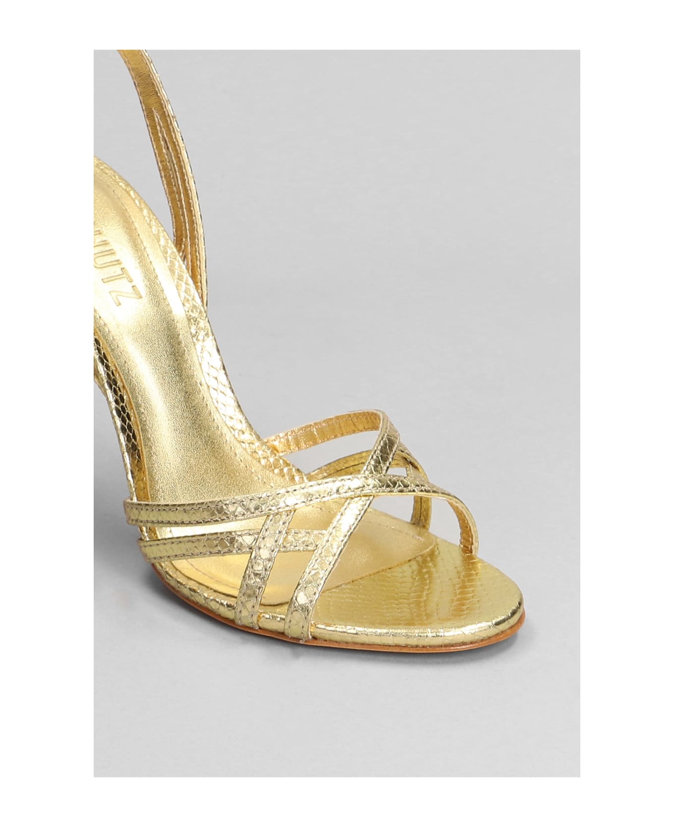 Schutz Sandals In Gold Leather - gold