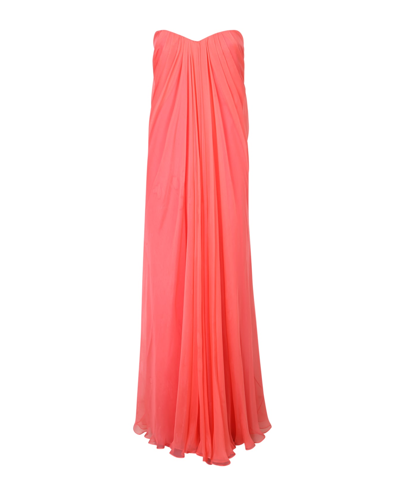 Alexander McQueen Flared Long Dress - Orange