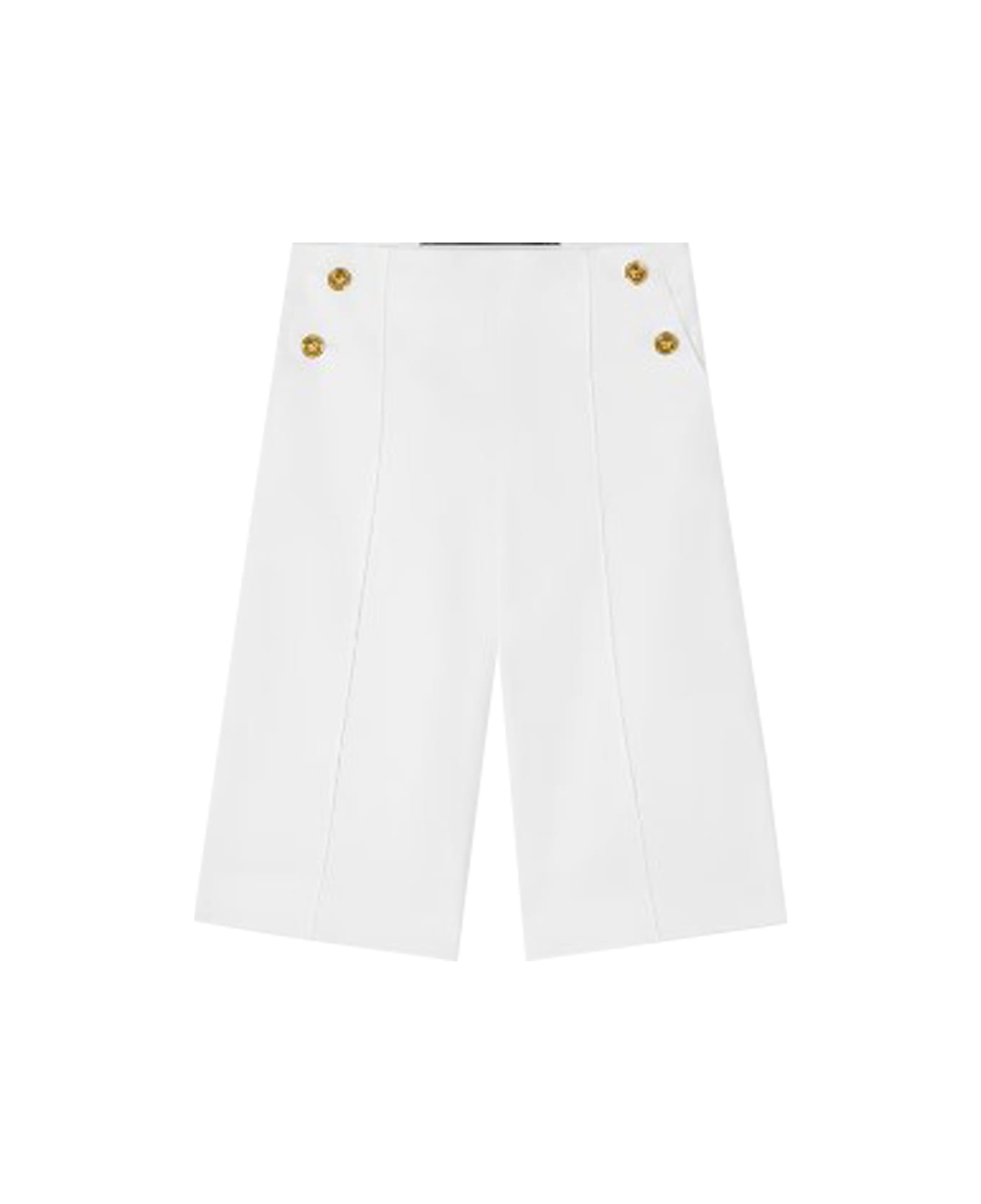 Versace Baby Wide Leg Pants In Gabardine - White