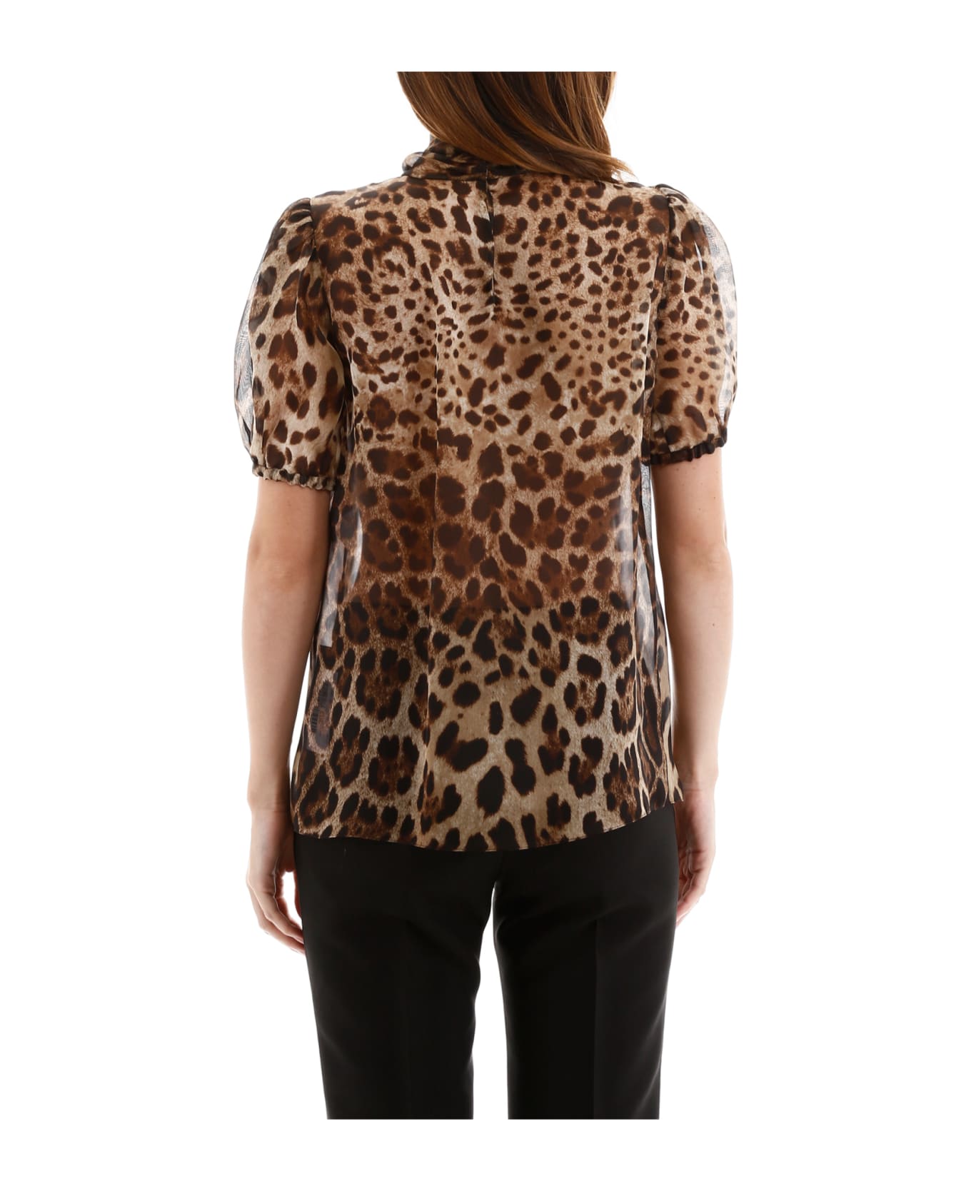 Dolce & Gabbana Leopard Print Organza Blouse italist, ALWAYS LIKE A SALE