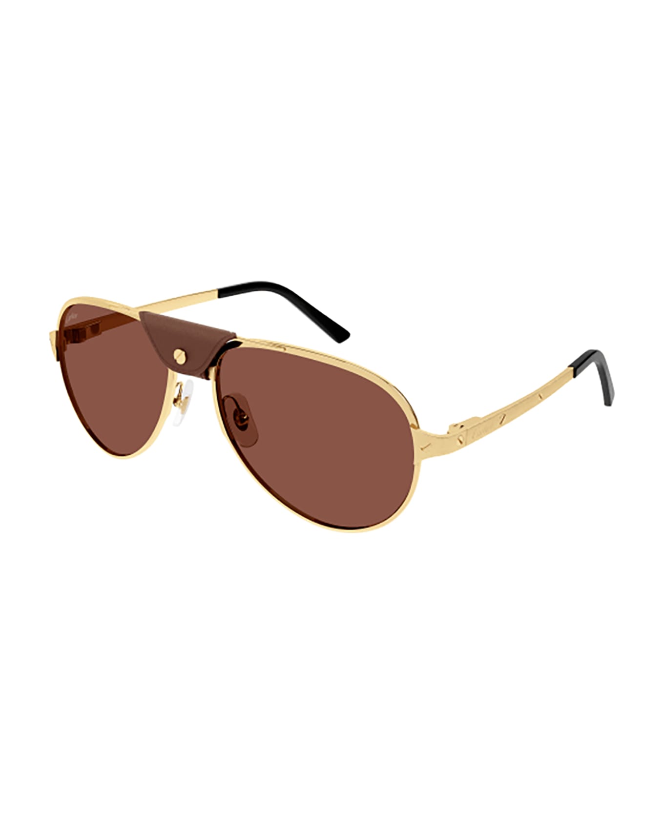 Cartier Eyewear Ct0034s Santos De Cartier 015 Sunglasses - Gold Gold Red