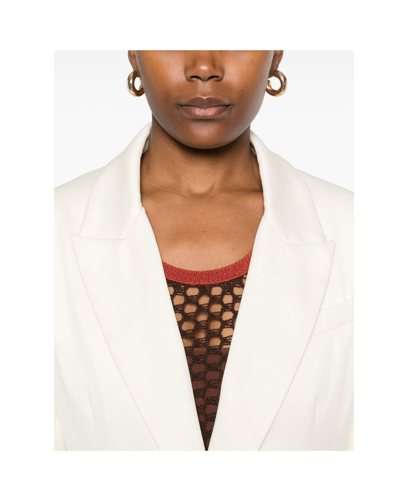 Forte_Forte Cotton Single-breasted Blazer Jacket - Ivory