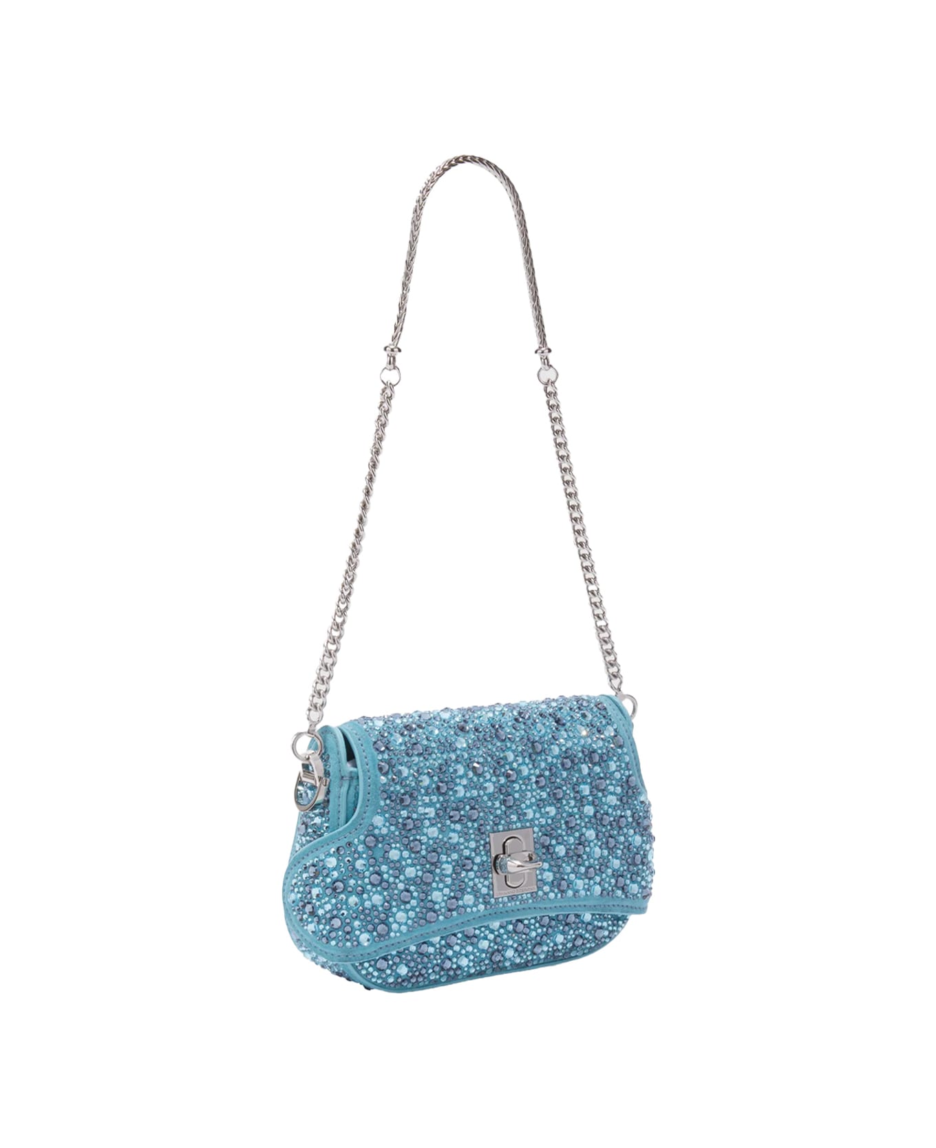 Ermanno Scervino Light Blue Audrey Bag With Crystals - Blue