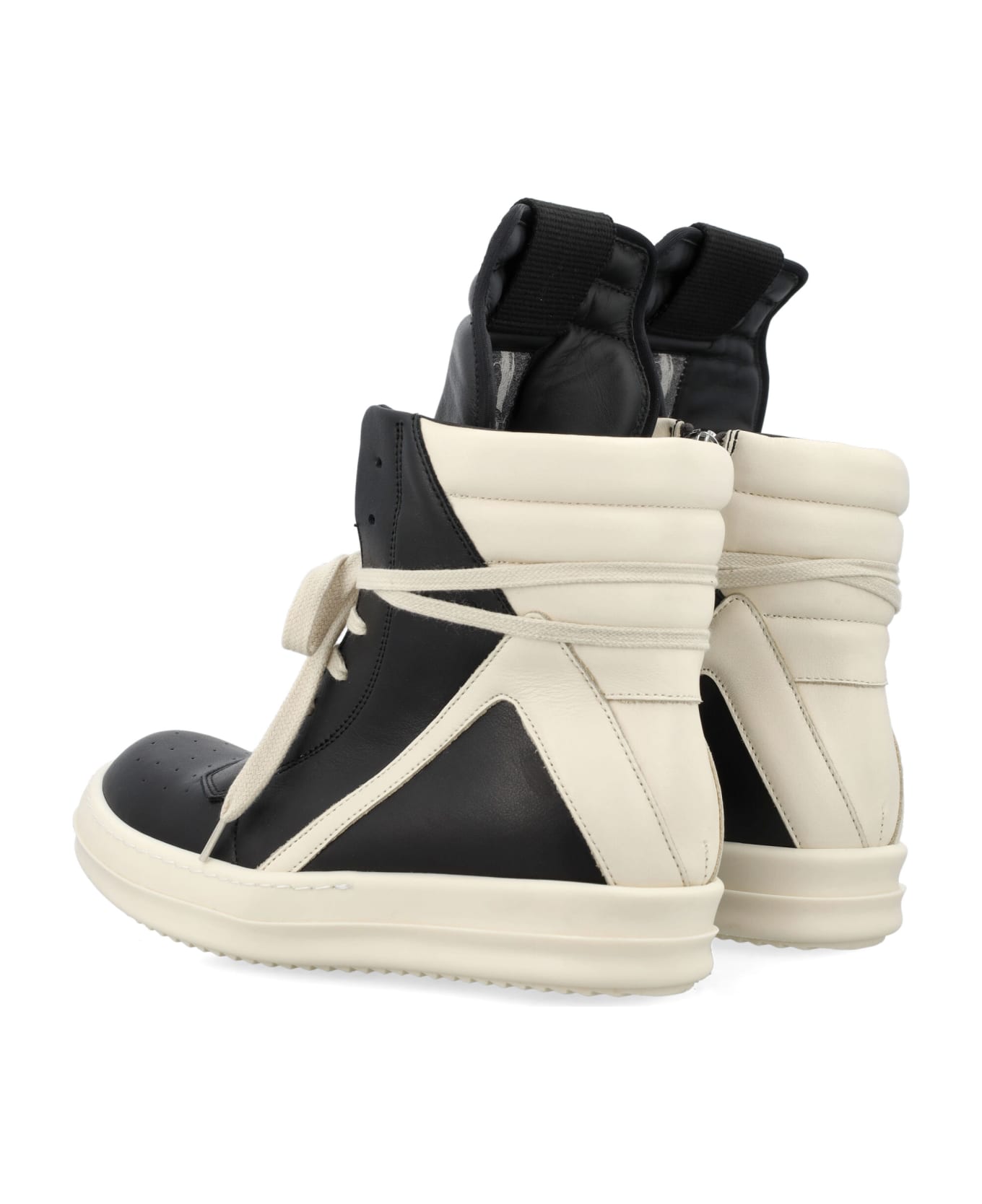 Rick Owens Geobasket Sneakers - BLACK WHITE