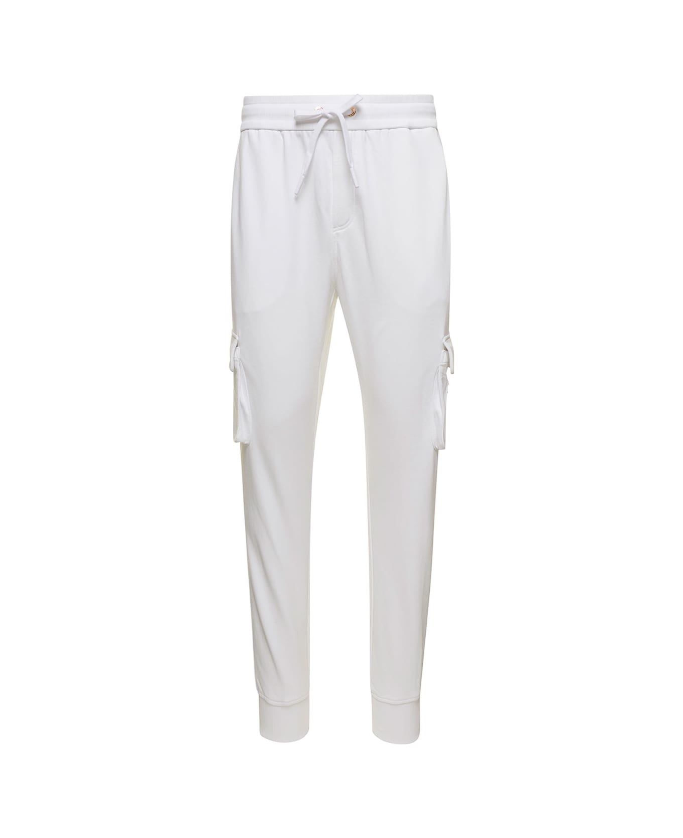 Moose Knuckles 'clemont' White Cargo Pants With Logo Patch In Cotton Man - White スウェットパンツ