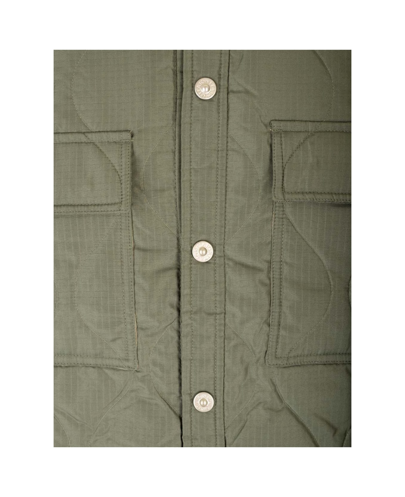 Taion Military Green Quilted Overshirt - Green