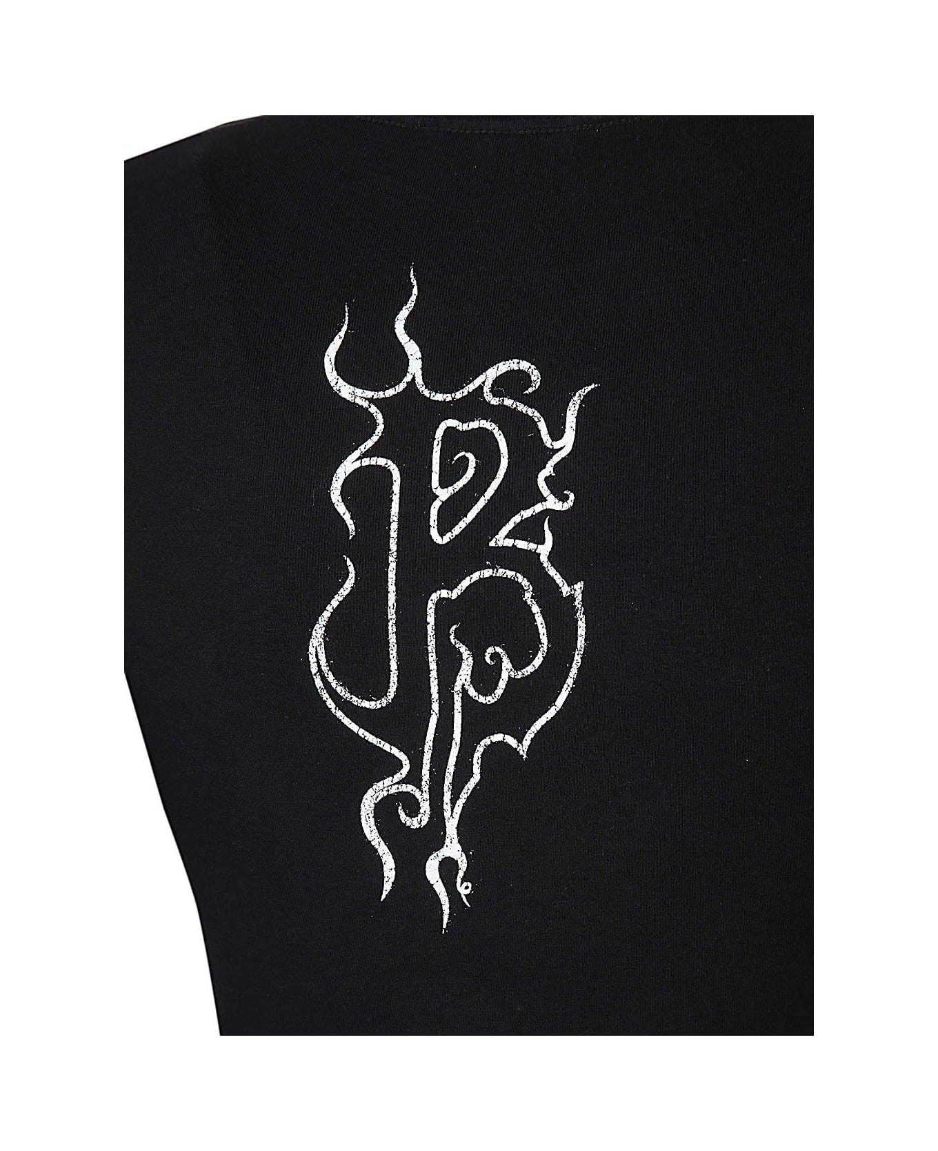 Balenciaga Logo Printed Long-sleeve Top - BLACK